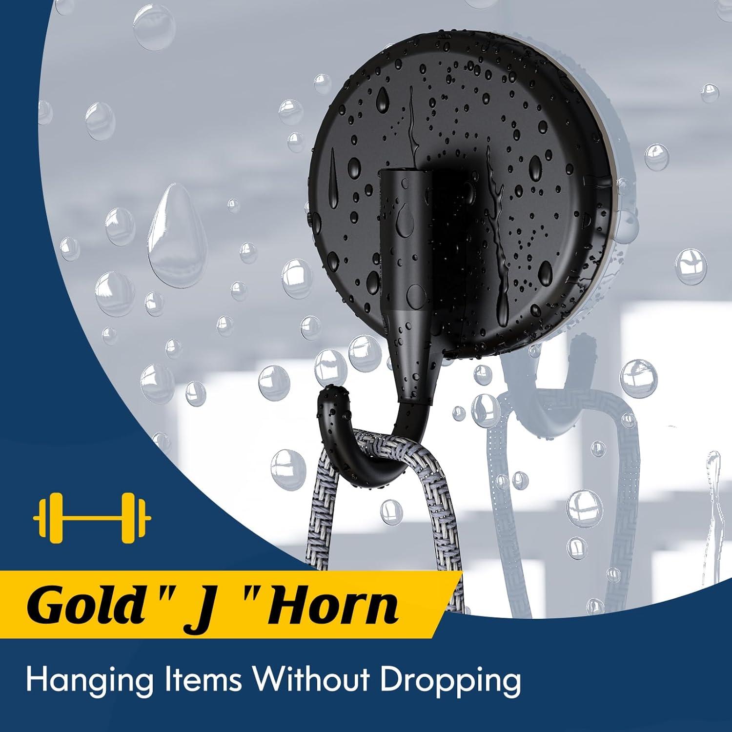 Ganchos de Ventosa para Ducha MOTAIPEAK 2PCS Negro Alta Resistencia