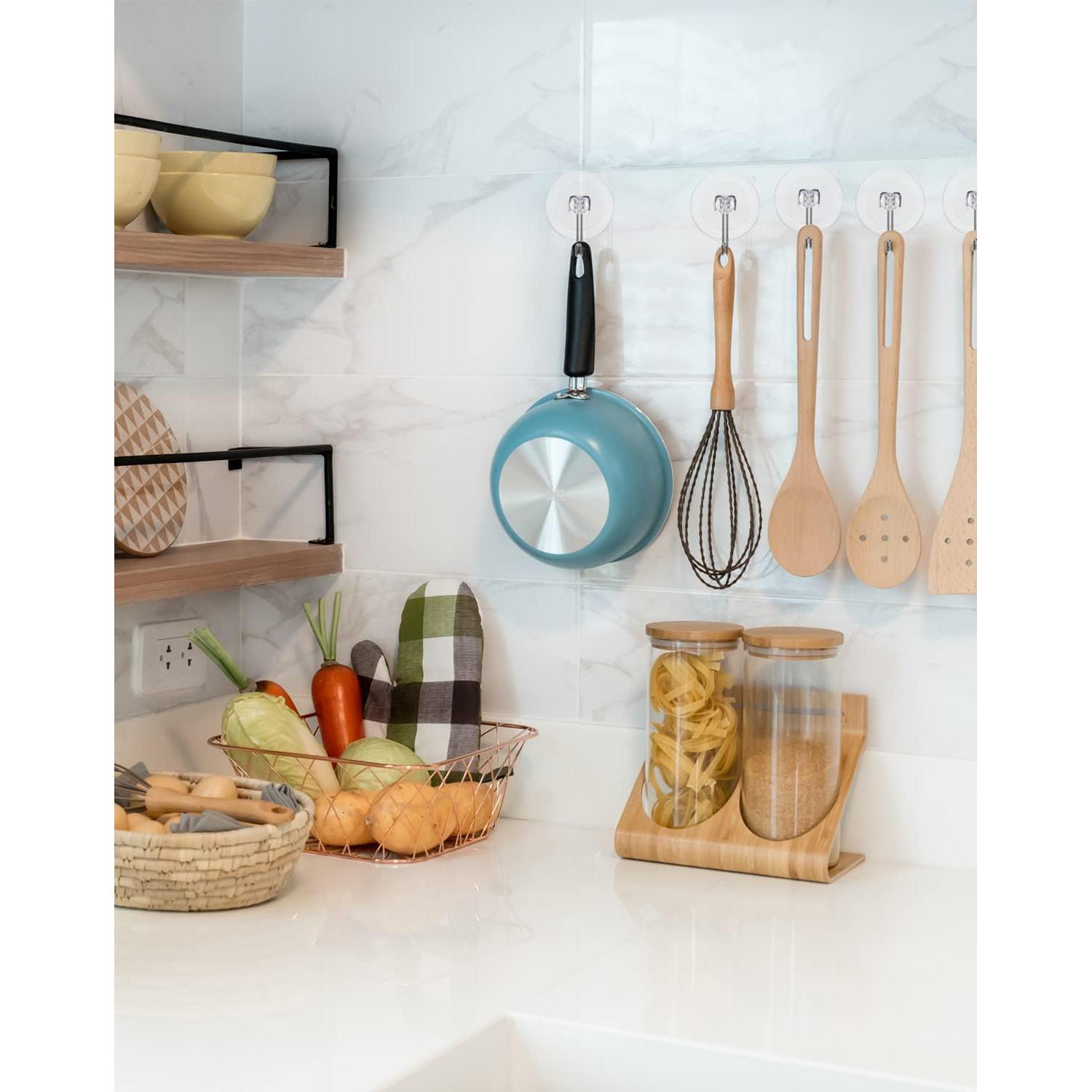 Ganchos de Ventosa LUPYJI, PVC Transparente, Paquete de 15