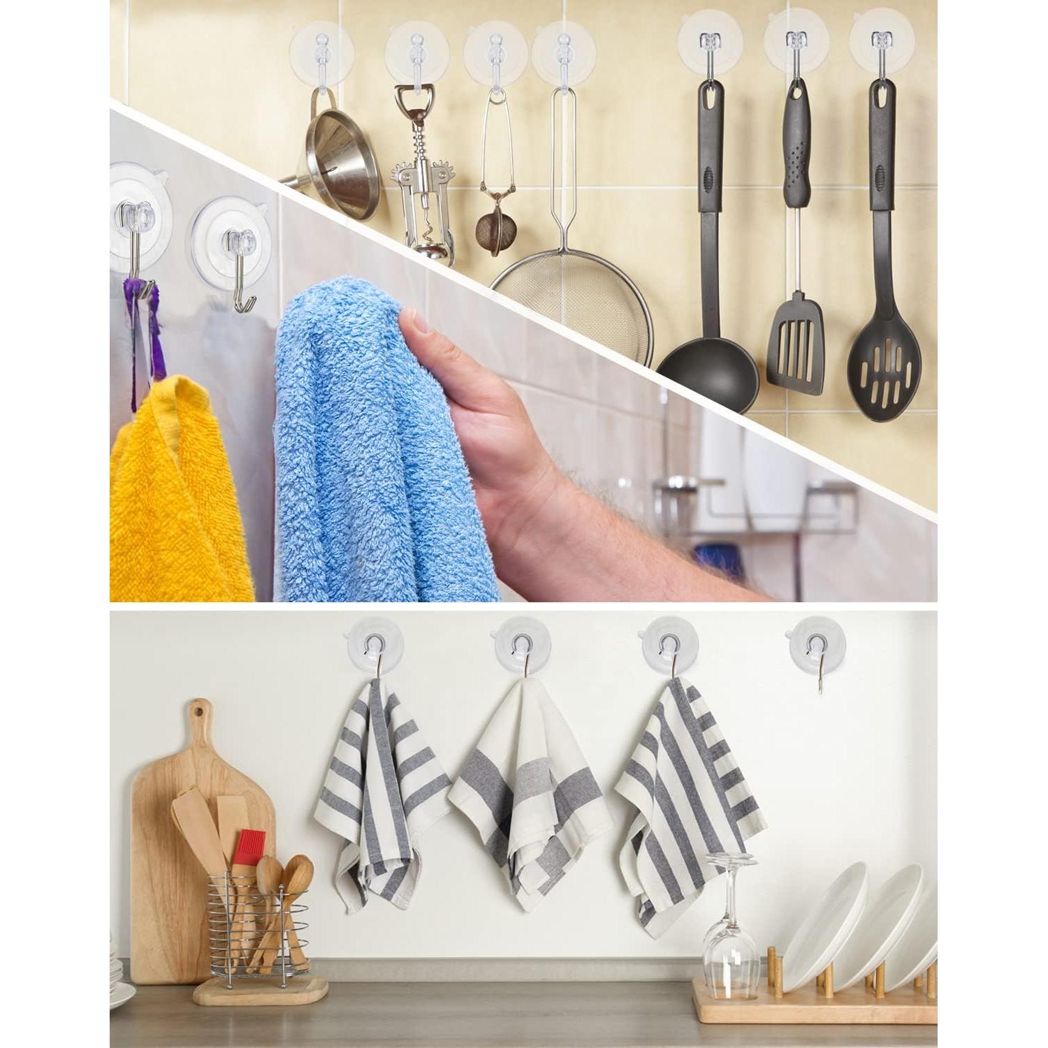 Ganchos de Ventosa LUPYJI, PVC Transparente, Paquete de 15