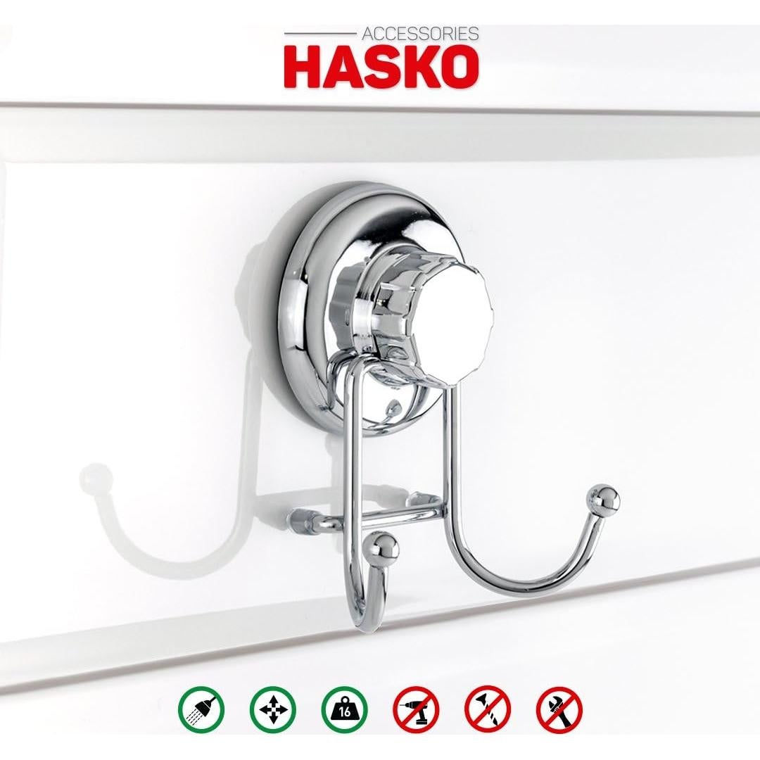 Ganchos de Ventosa HASKO - Acero Inoxidable - 2 Paquete