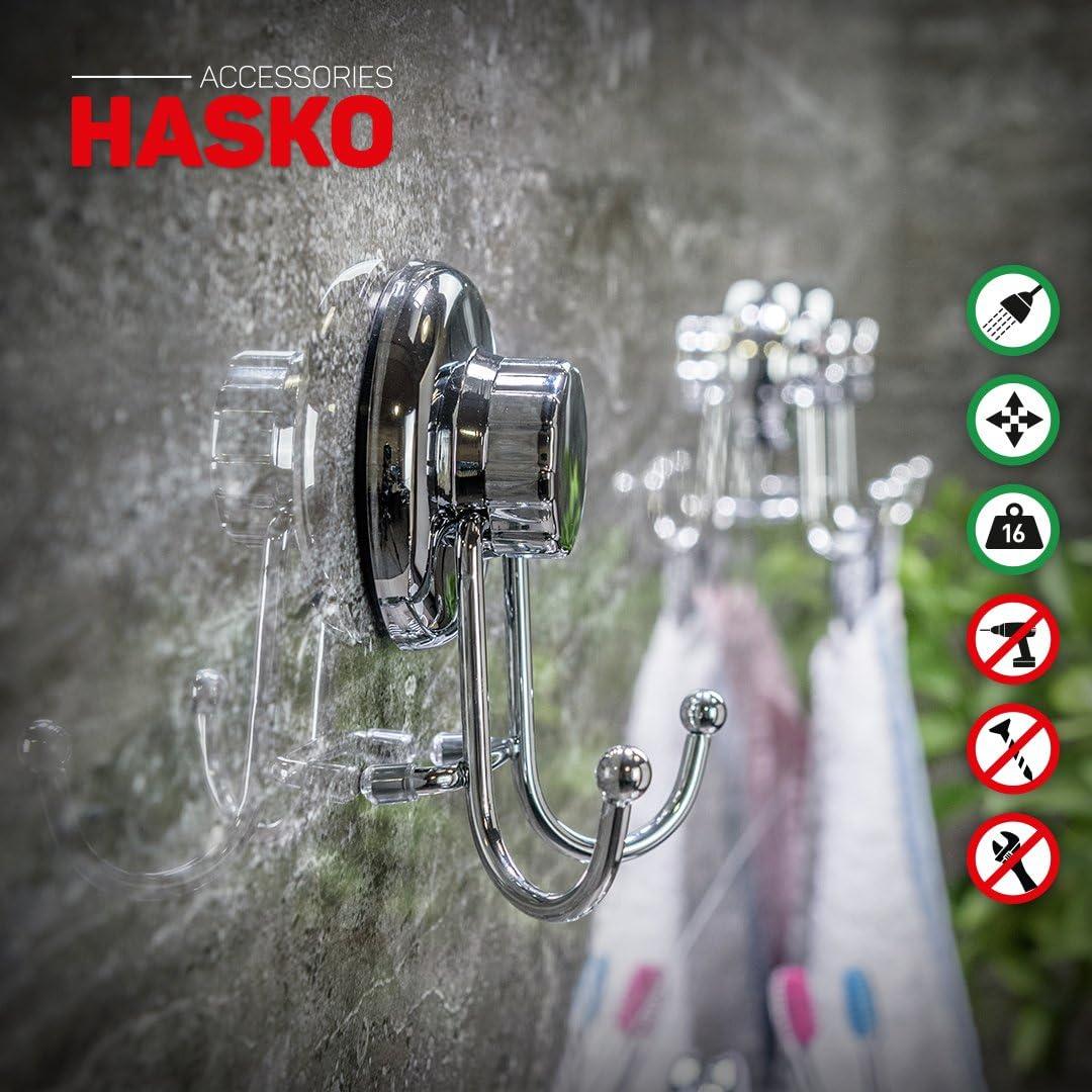 Ganchos de Ventosa HASKO - Acero Inoxidable - 2 Paquete