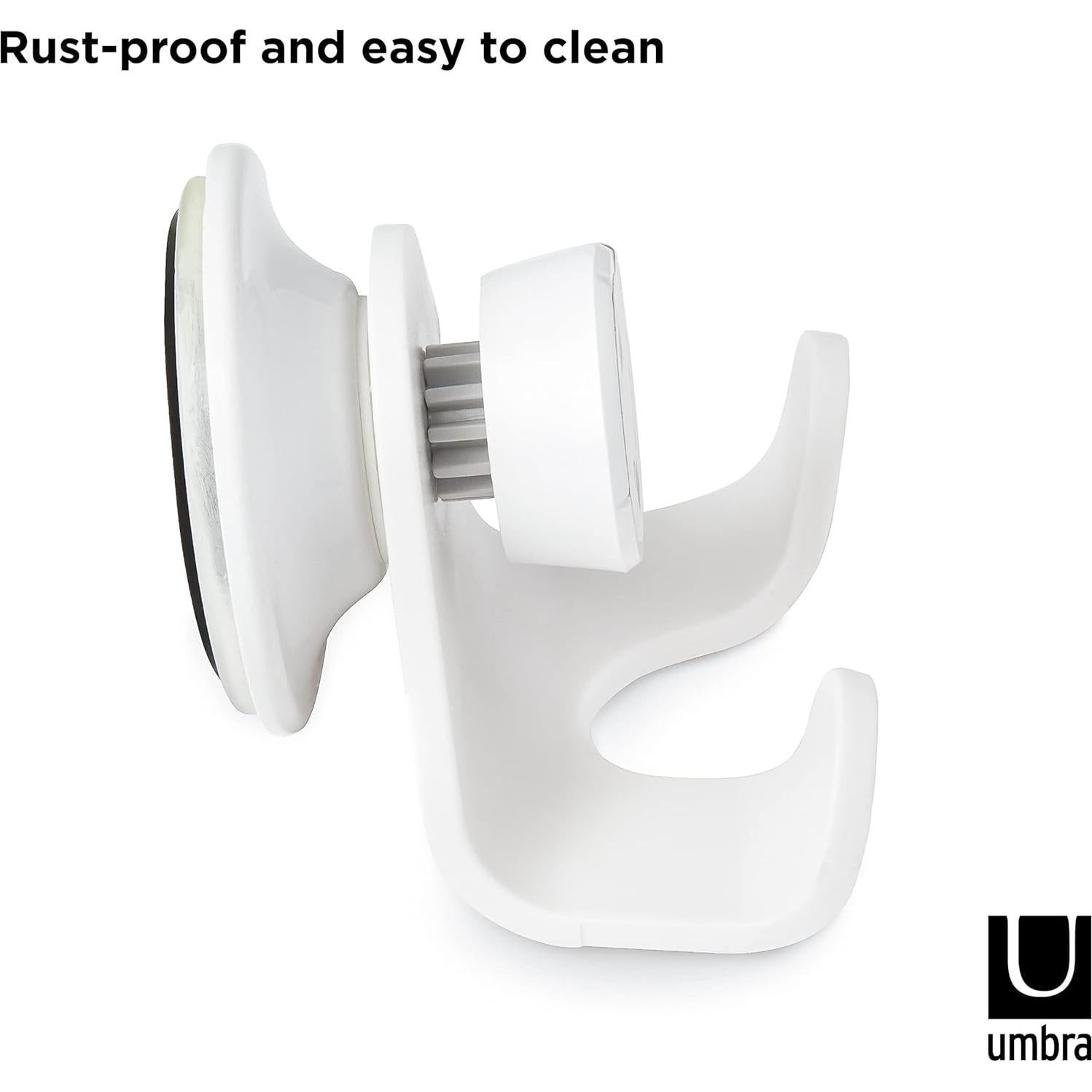 Gancho Doble para Ducha Umbra Flex Gel-Lock Blanco 6.35 cm