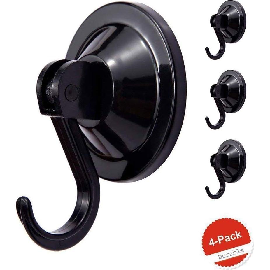 Ganchos de Ventosa NL HOME, Soporte Potente 4 Piezas Negro