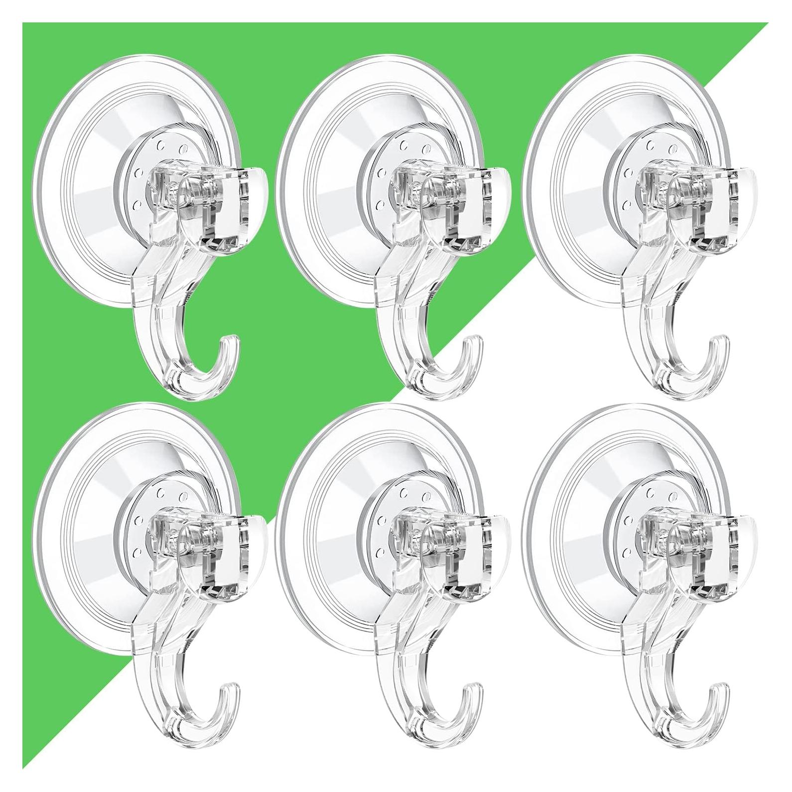 Ganchos de Ventosa LUXEAR 6 Pack - Reutilizables 3kg Transparente