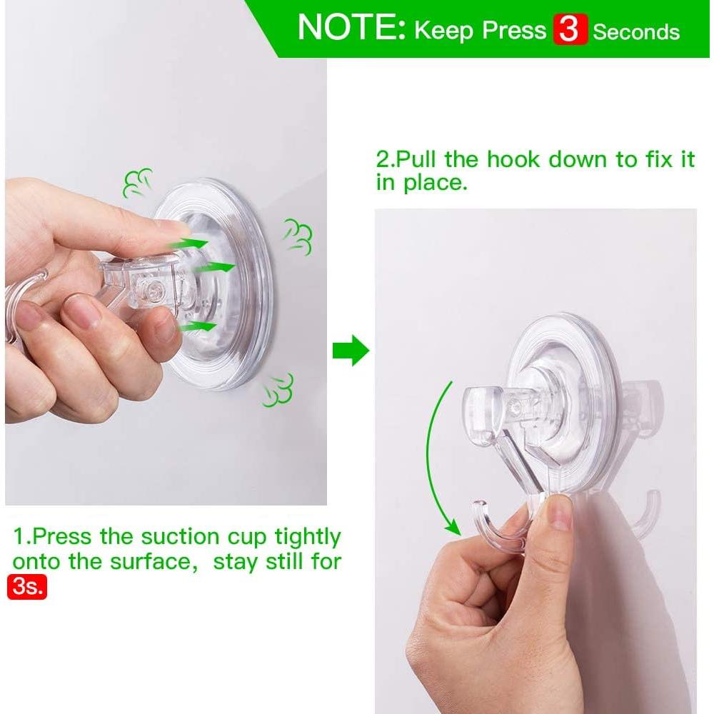 Ganchos de Ventosa LUXEAR 6 Pack - Reutilizables 3kg Transparente