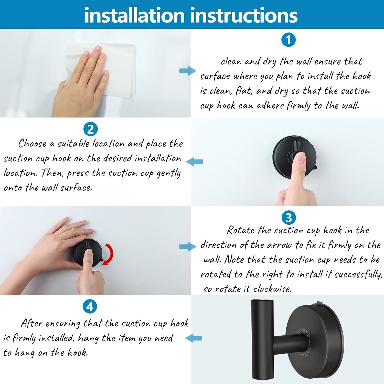 Ganchos de Ventosa DGYB para Ducha - 2 Piezas Acero Inoxidable