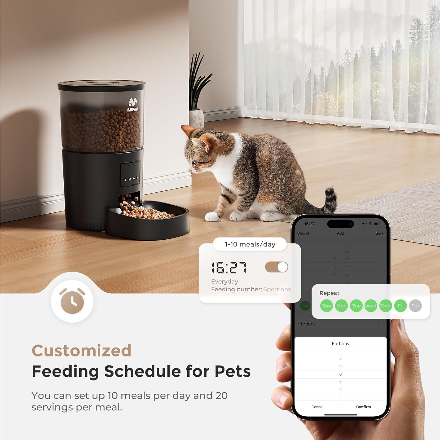 Dispensador Automático de Comida para Gatos IMIPAW WiFi 5G