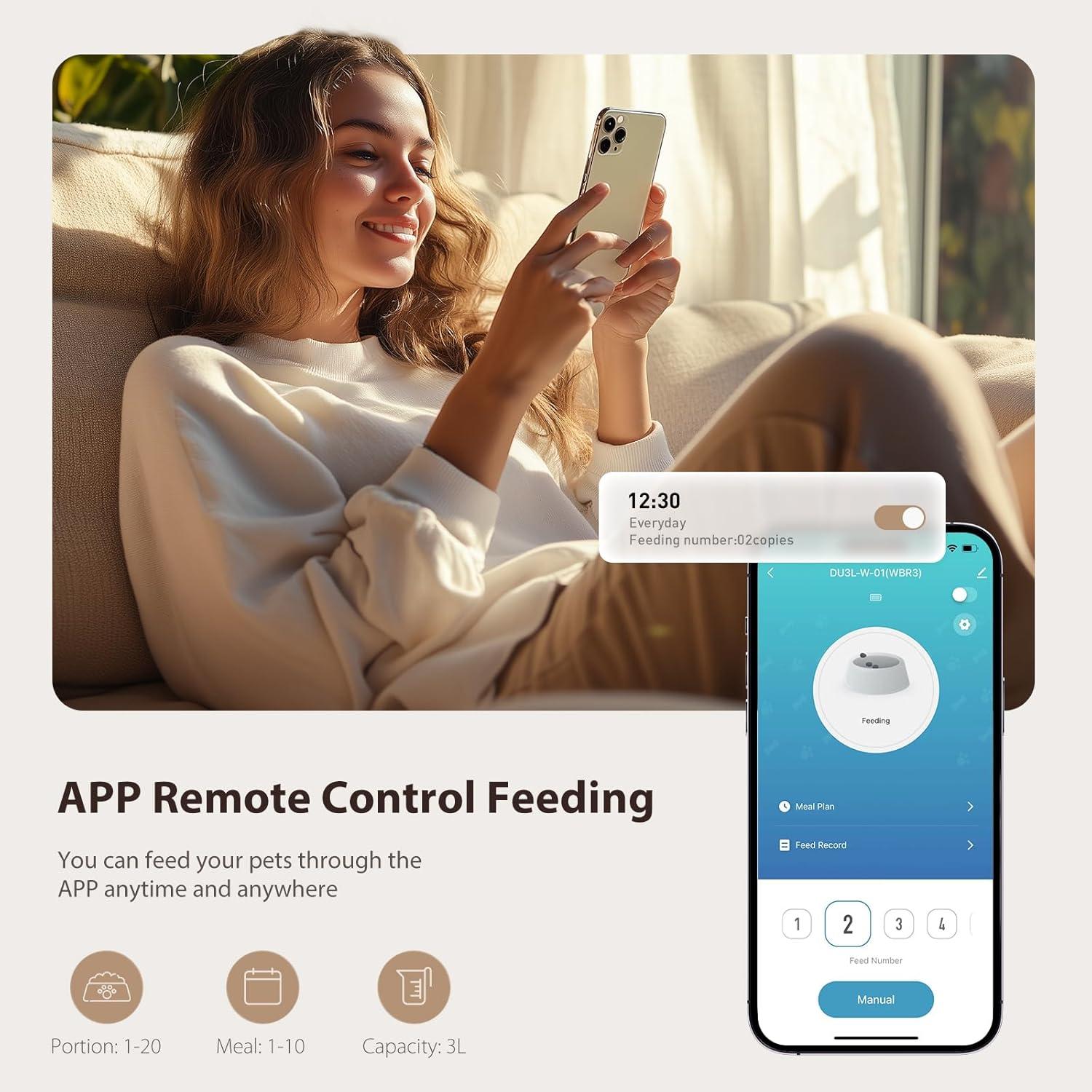 Dispensador Automático de Comida para Gatos IMIPAW WiFi 5G