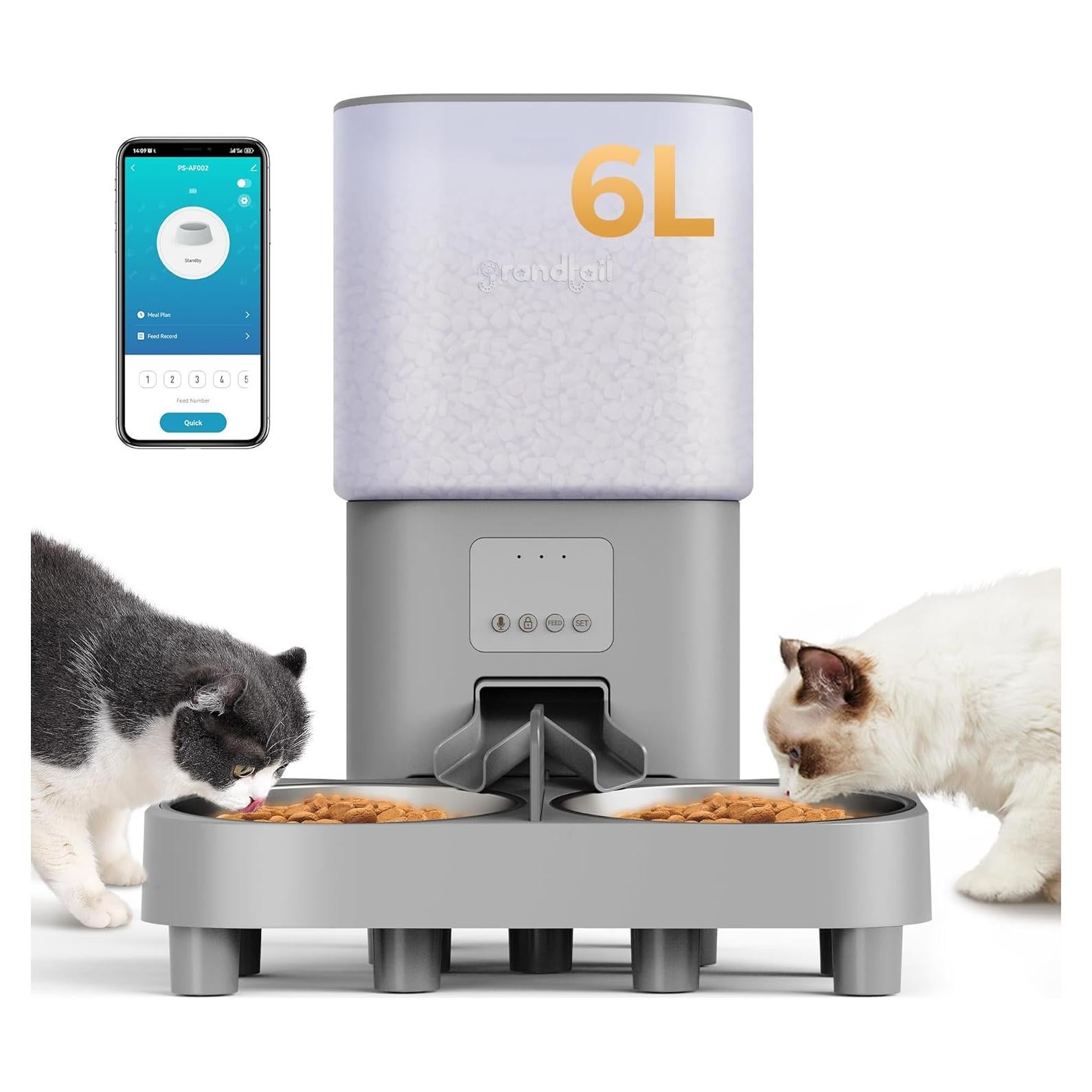 Dispensador Automático de Comida para Gatos Grandtail 6L WiFi
