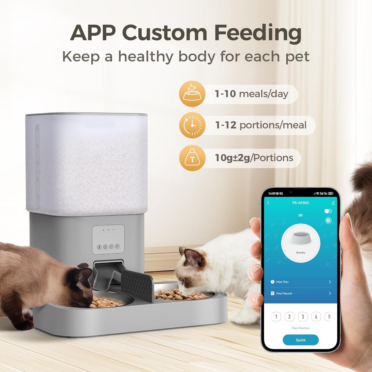 Dispensador Automático de Comida para Gatos Grandtail 6L WiFi