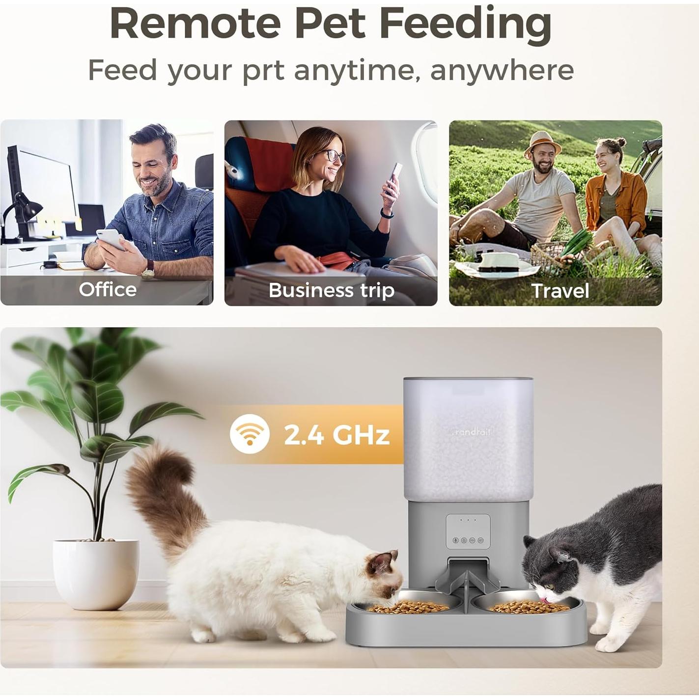 Dispensador Automático de Comida para Gatos Grandtail 6L WiFi