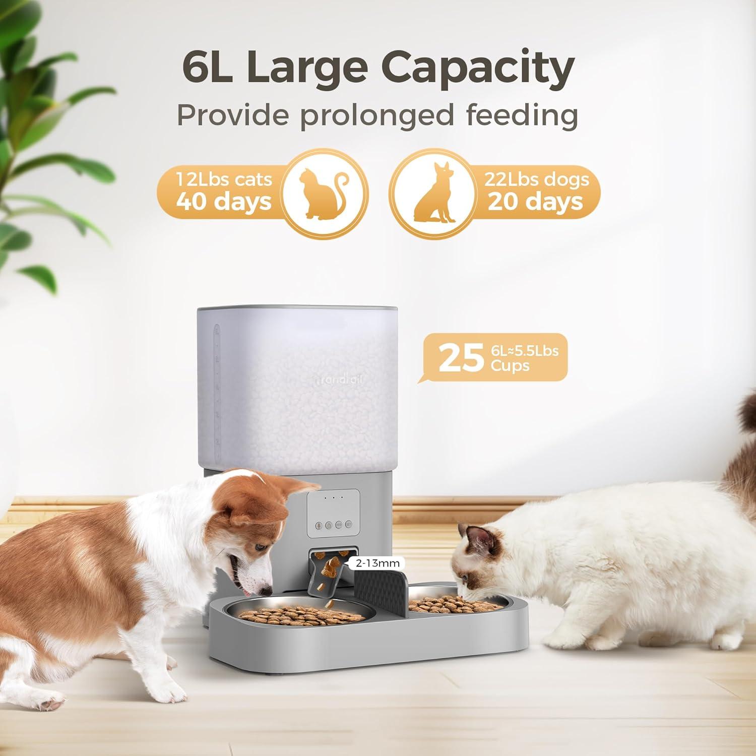 Dispensador Automático de Comida para Gatos Grandtail 6L WiFi