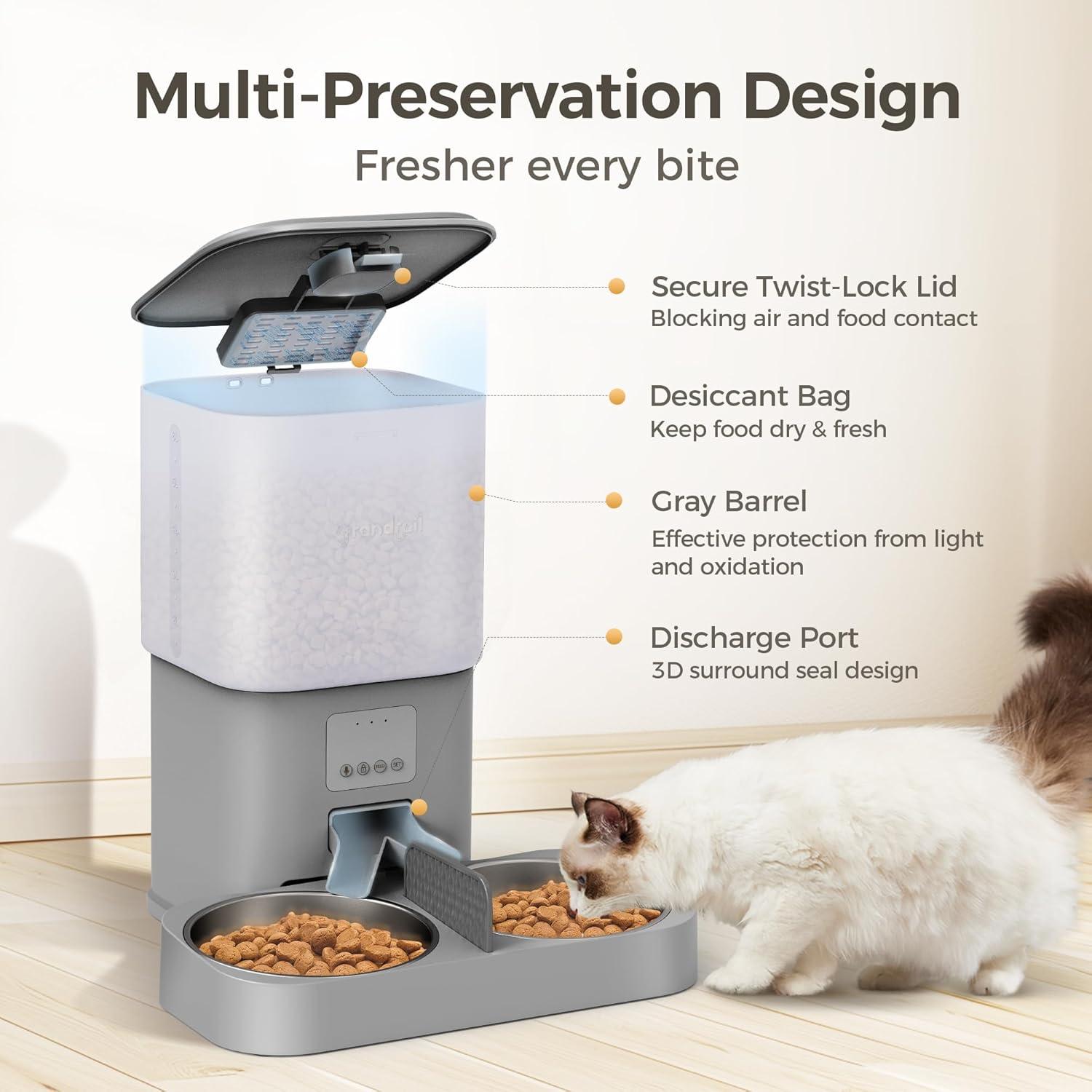 Dispensador Automático de Comida para Gatos Grandtail 6L WiFi