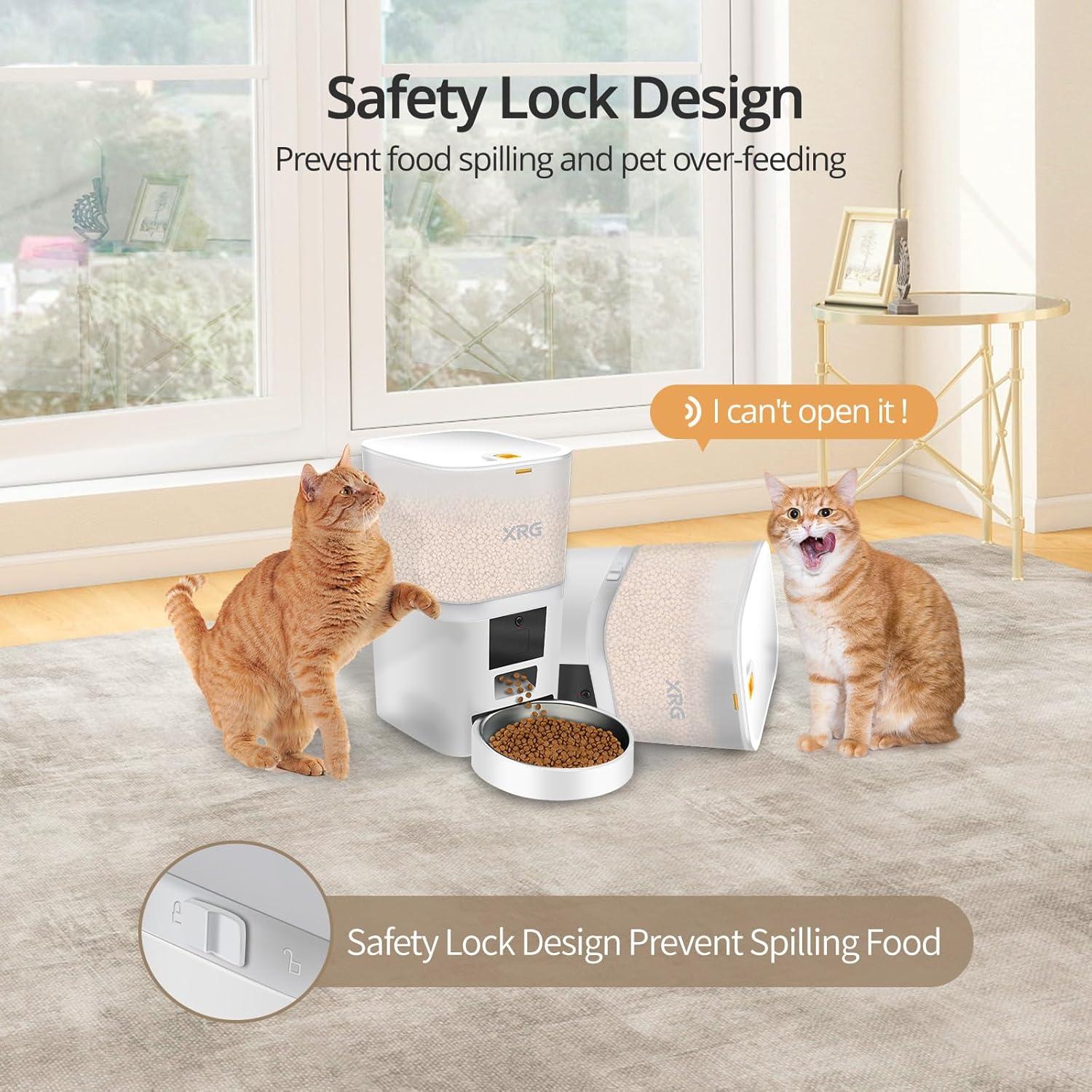 Comedero Automático WiFi XRG 6L para Gatos y Perros Blanco