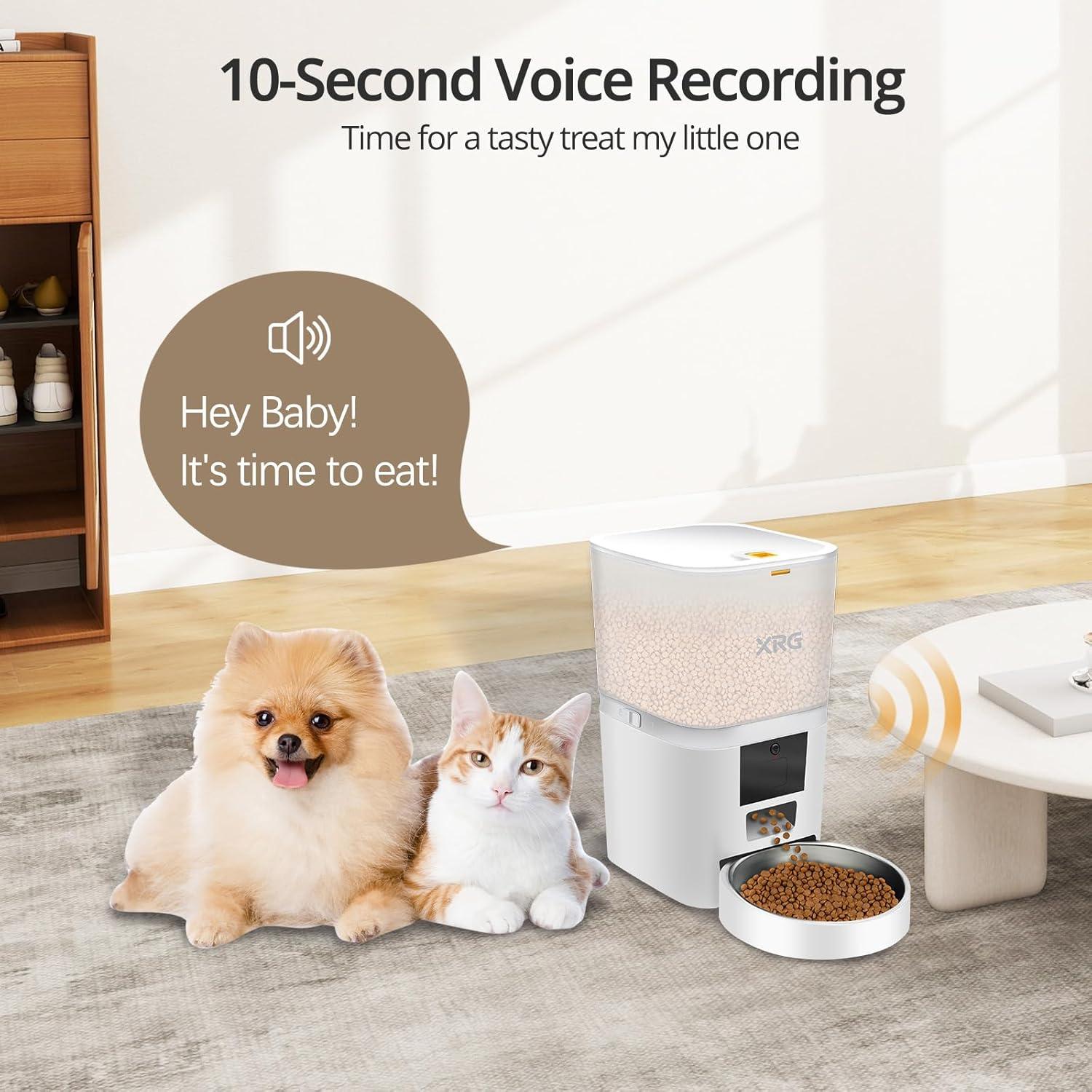 Comedero Automático WiFi XRG 6L para Gatos y Perros Blanco