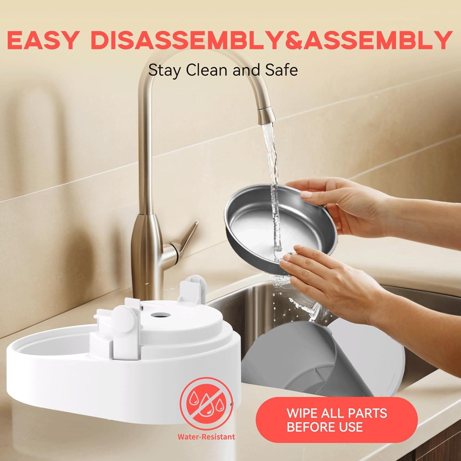 Automatic Cat Feeder with Rechargeable Battery WiFi App 4L Pet Feeder, AC Adapter 1-10 Meals/Day Airtight Dry Food Storage Easy Clean Multi-Cat Portions