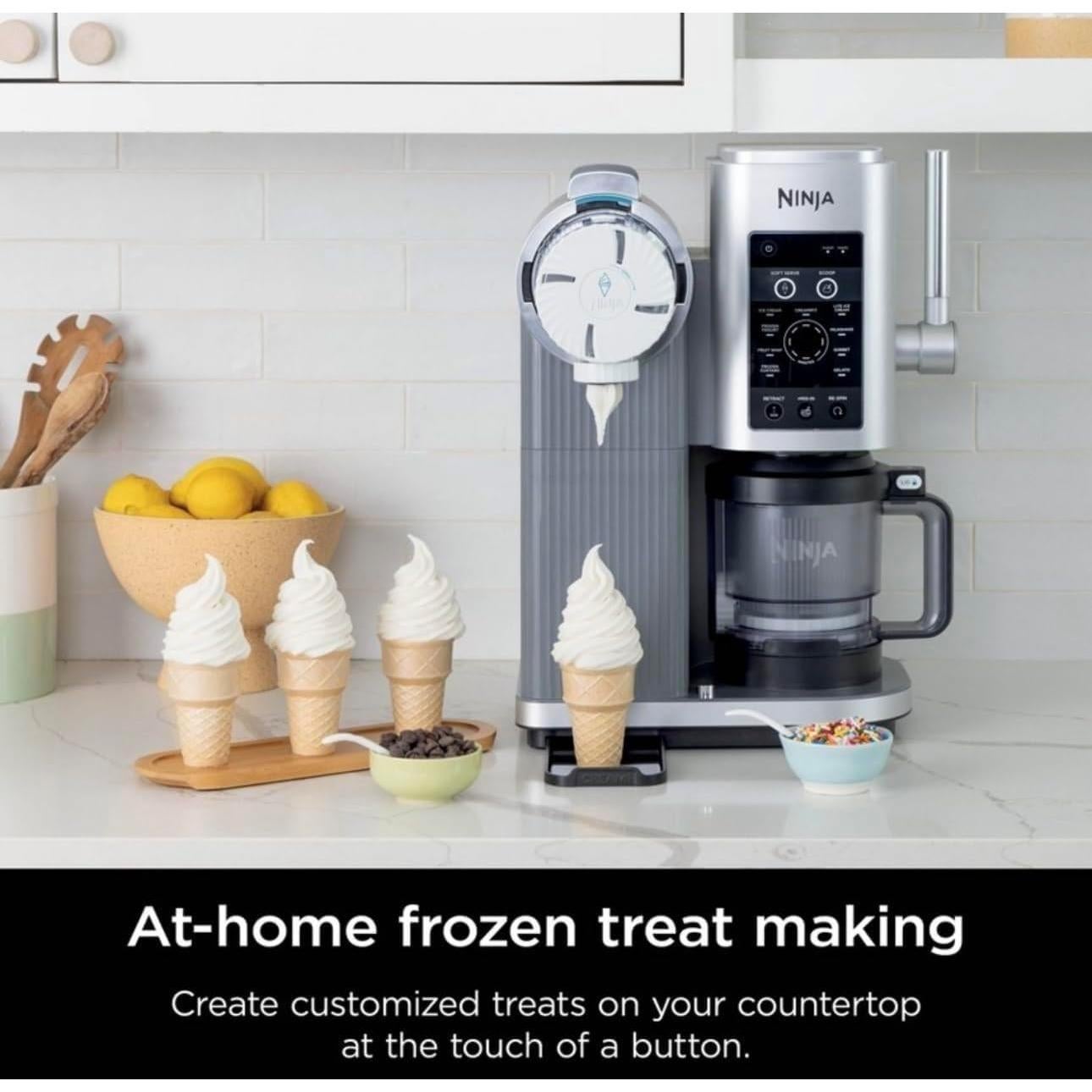 Ninja Swirl by CREAMi Ice Cream and Soft Serve Maker, Sorbet, Frozen Yogurt, Low Calories Program & More, 13 in 1, Soft Serve Handle, (2) CREAMi Swirl 16oz Pints, For Kids & ALL ages (NC701)