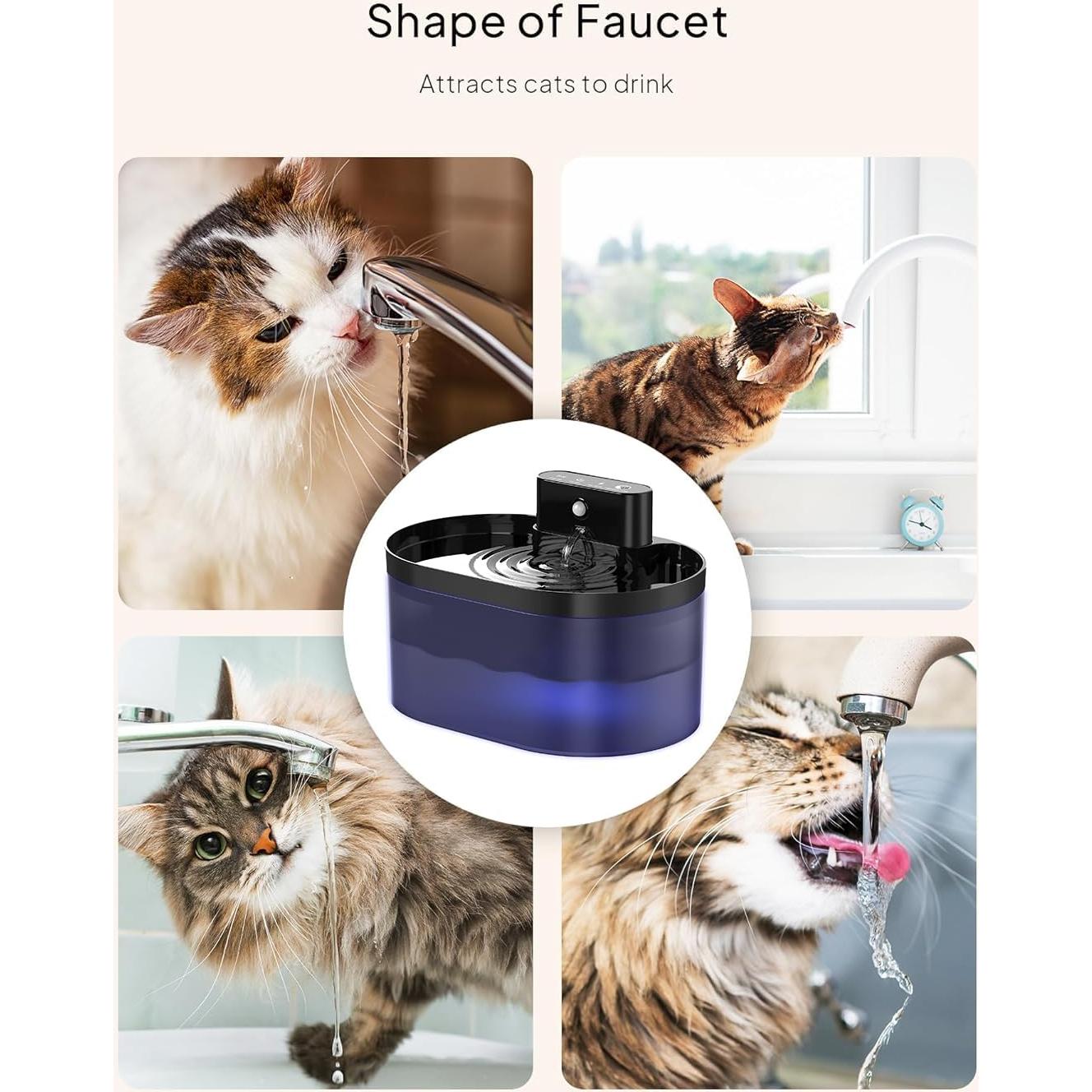 Fuente de Agua Inalámbrica PEKTACO para Gatos 2L con Sensor