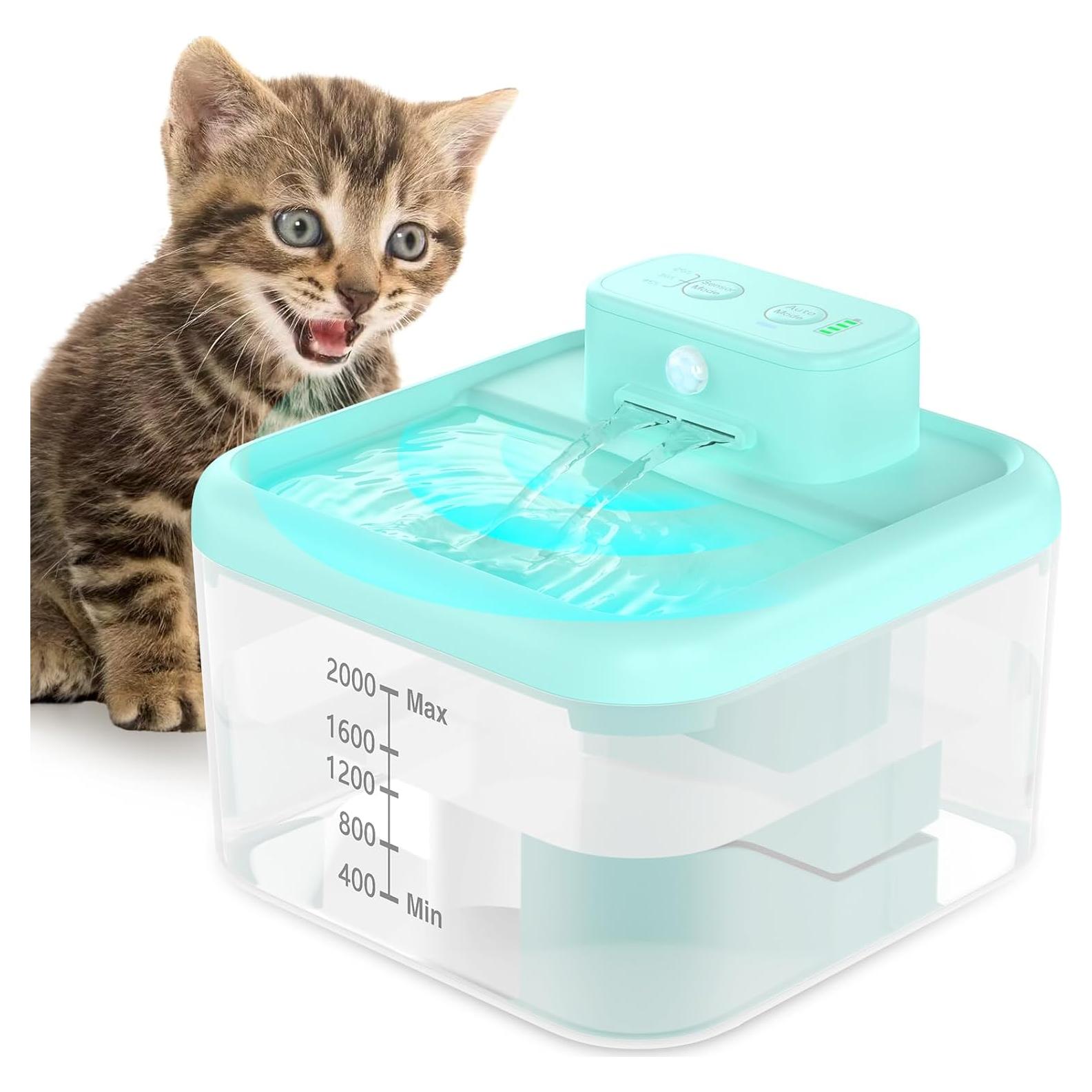 Fuente de Agua para Gatos Feycig 2L Inalámbrica Azul