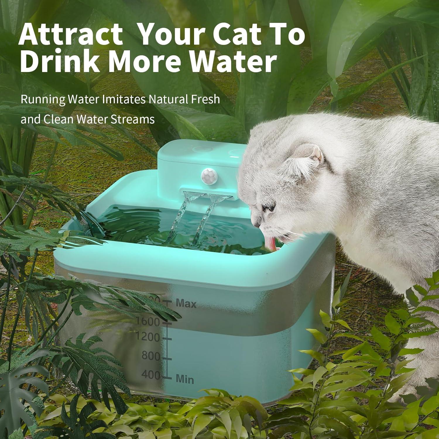 Fuente de Agua para Gatos Feycig 2L Inalámbrica Azul