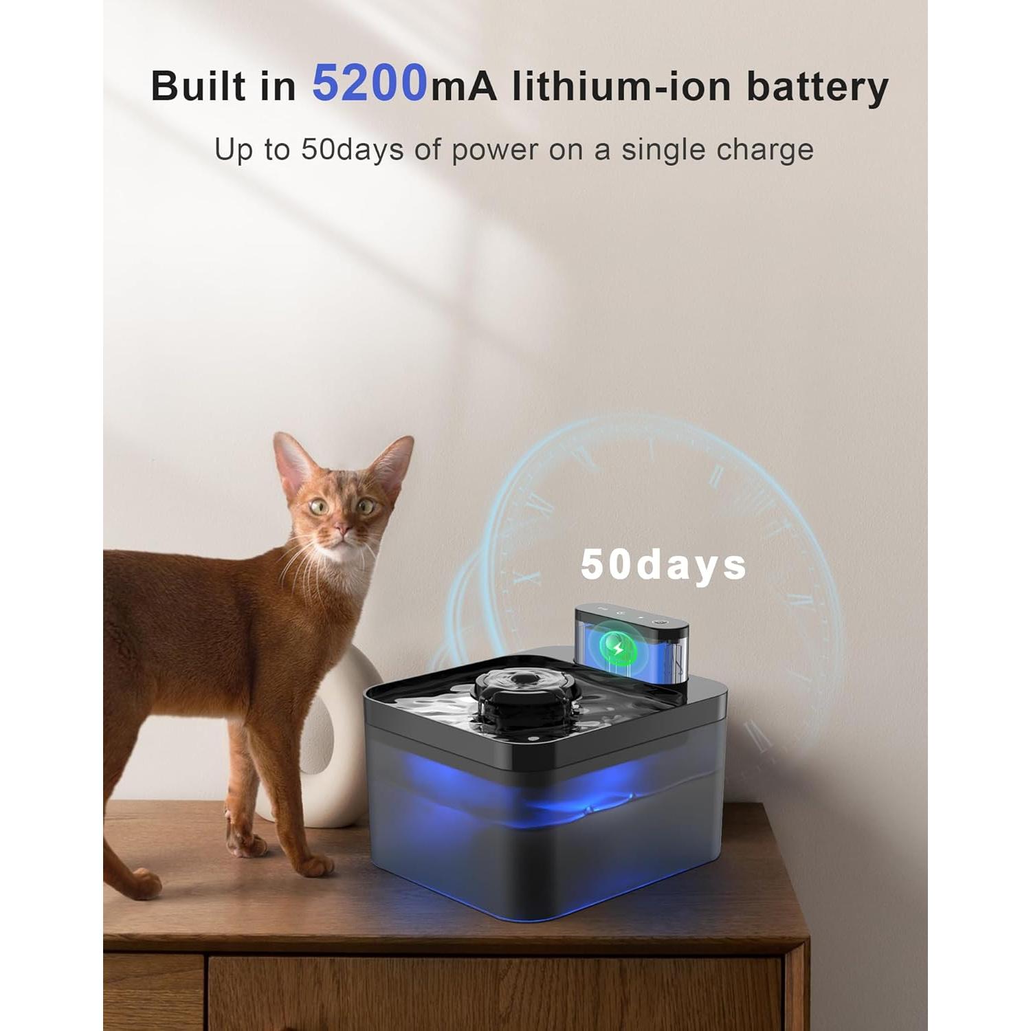 Fuente de Agua Inalámbrica OYES 2.2L para Gatos con Sensor