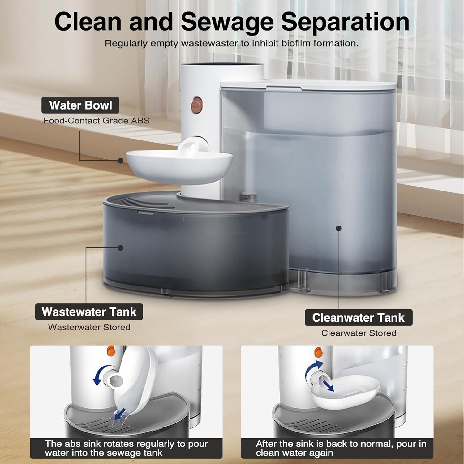 Fuente de Agua Inteligente para Gatos ZNQP 3.5L Inalámbrica