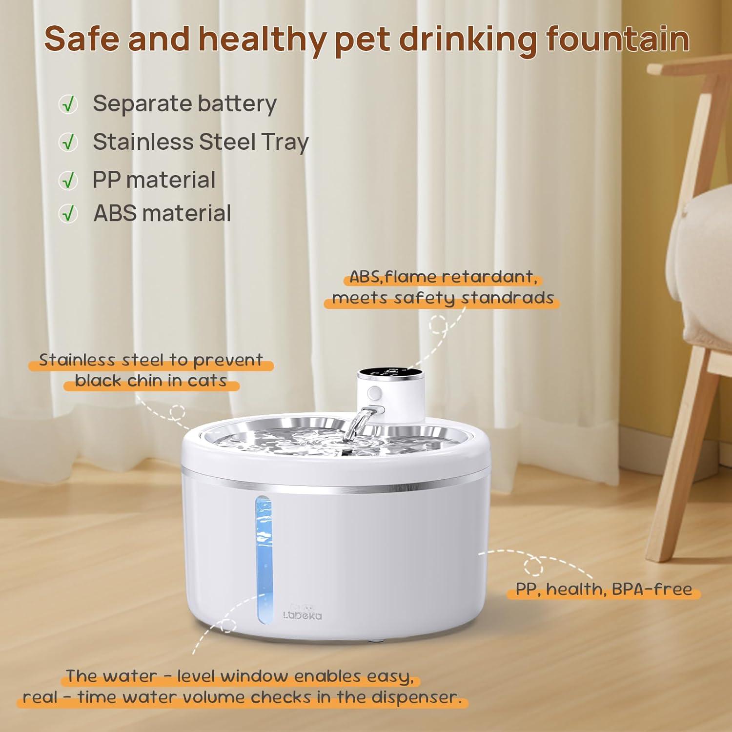 Fuente de Agua Inalámbrica LABEKA 3L para Gatos y Perros