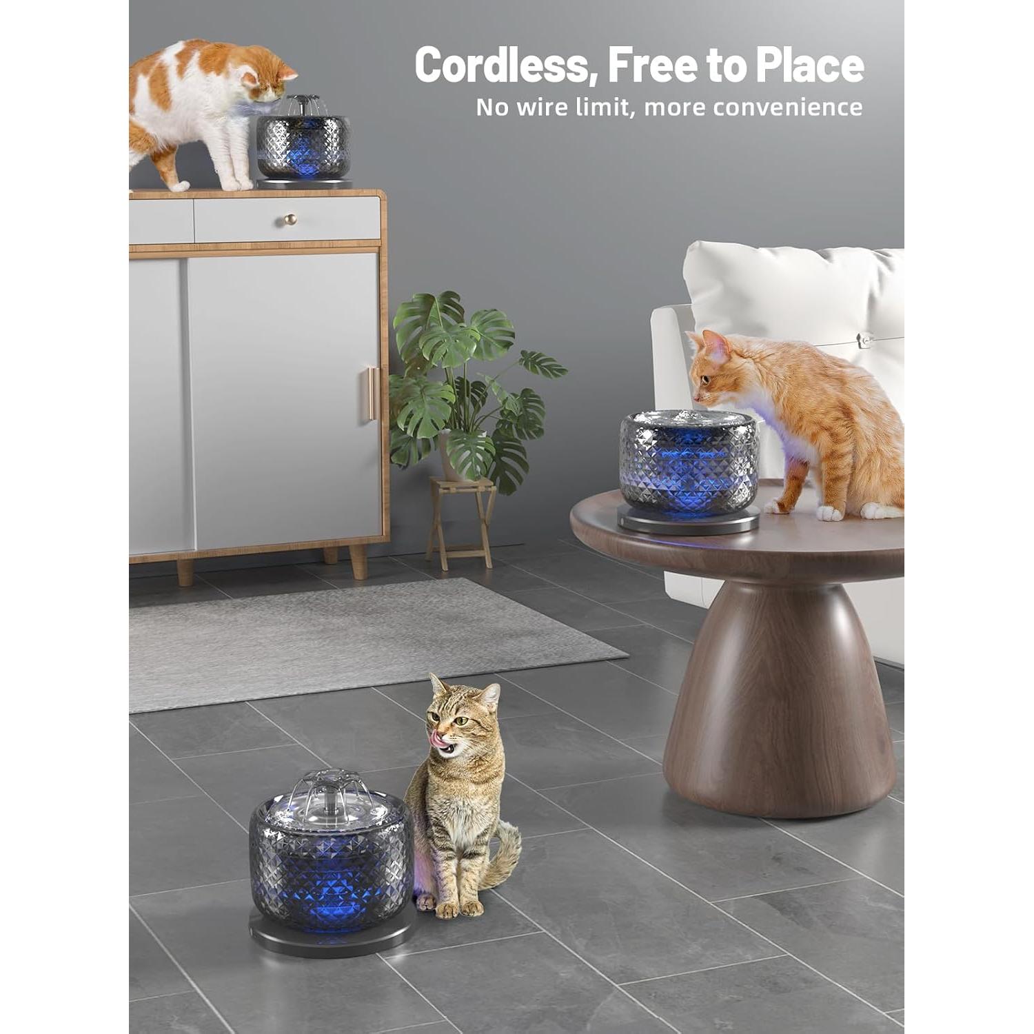 Fuente de Agua Inalámbrica para Gatos MAILOFY 3.5L Acero Inoxidable