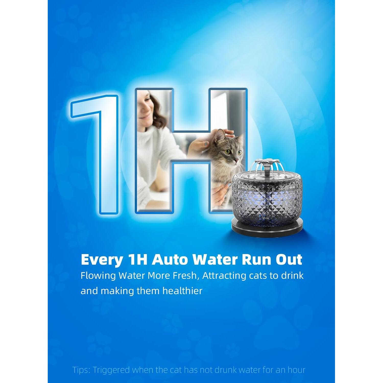 Fuente de Agua Inalámbrica para Gatos MAILOFY 3.5L Acero Inoxidable