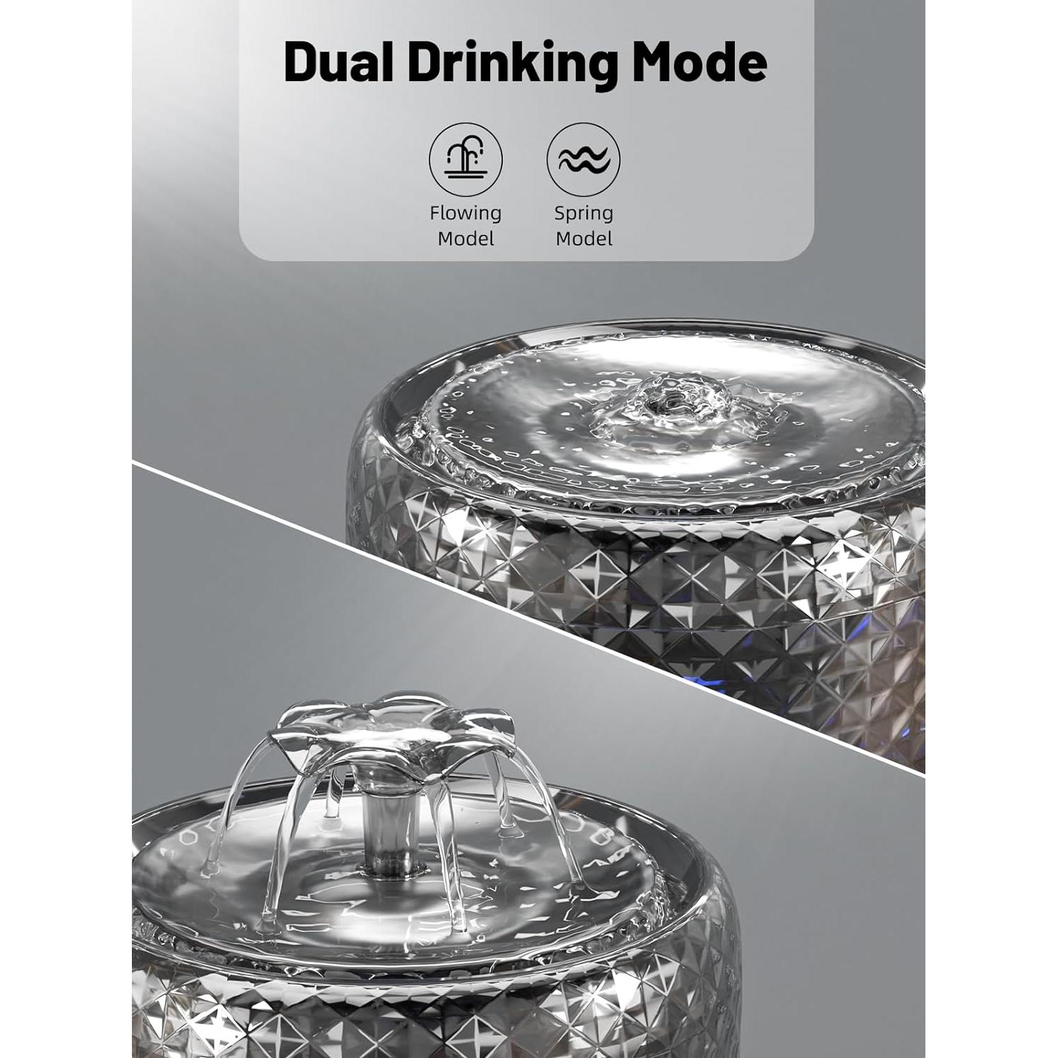 Fuente de Agua Inalámbrica para Gatos MAILOFY 3.5L Acero Inoxidable