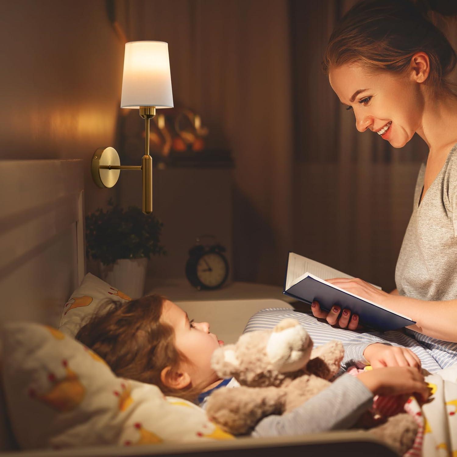 Gold Wireless Battery Operated Wall Sconce Set of 2, Cordless Battery Powered Wall Lights with Remote, Dimmable Rechargeable Wall Lamp Decor in Door for Bedroom Living Room, 5000mAH