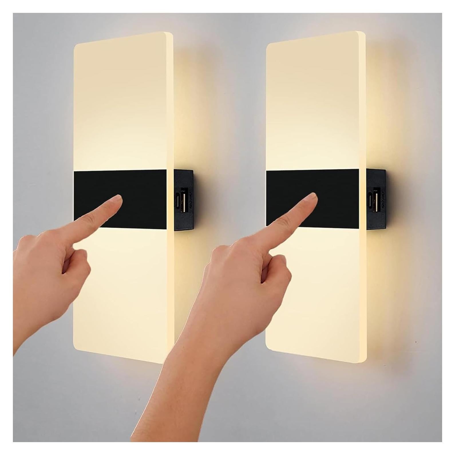 Juego de 2 Apliques de Pared LED Recargables ANKBOY 3000K