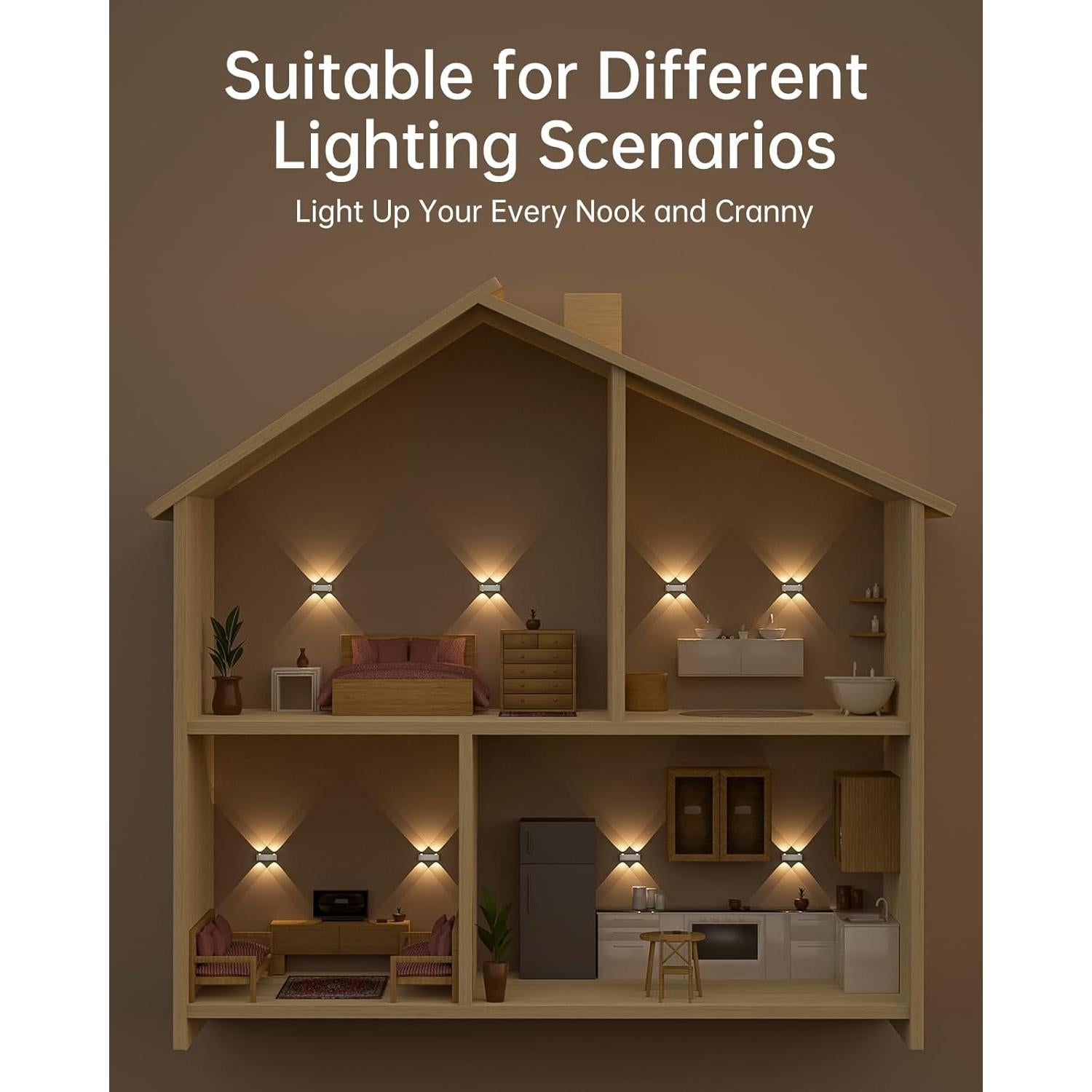 Aplique de Pared LED AKSDA 4 Fuentes Batería Recargable 2700K