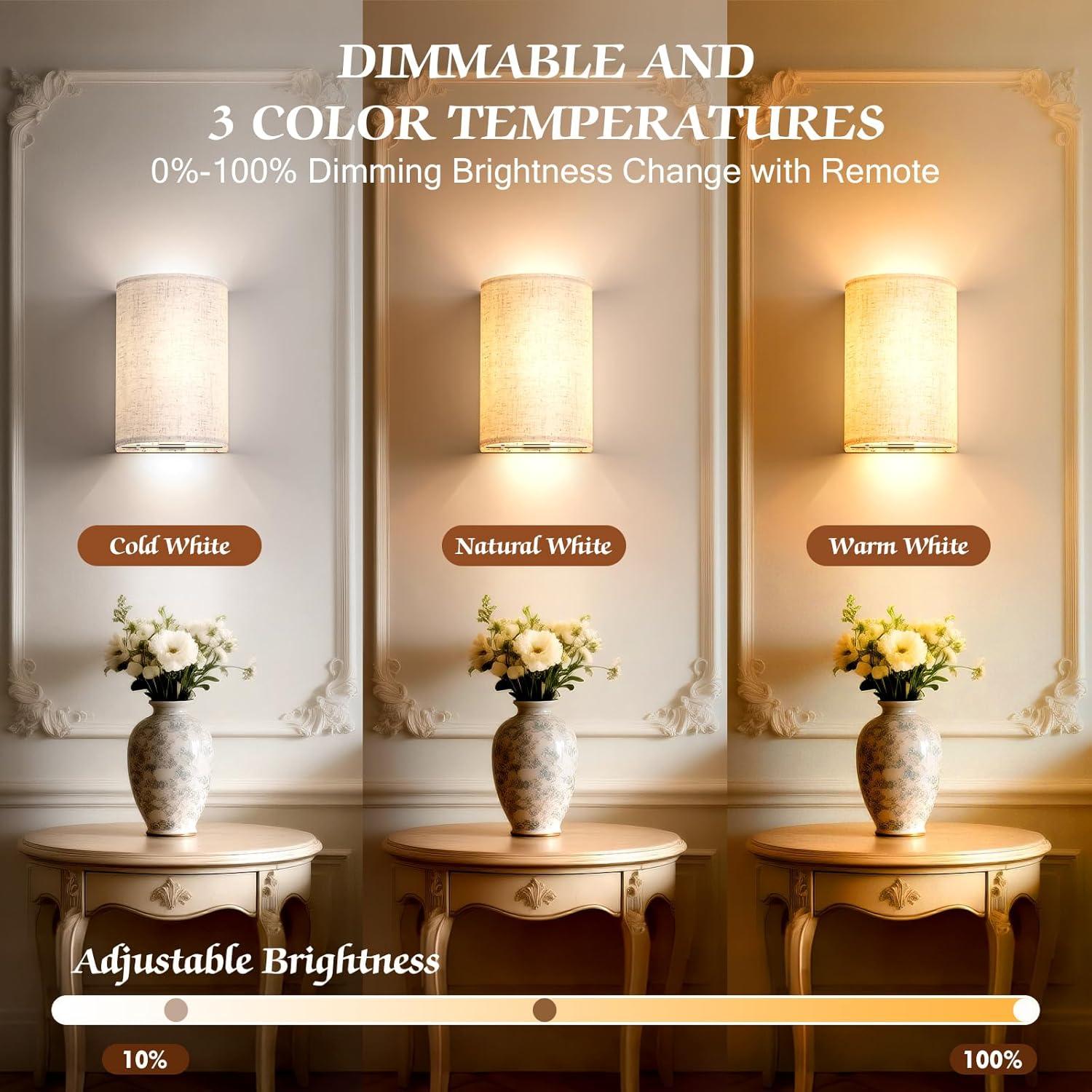 Aplique de Pared Inalámbrico OCATO con Control Remoto - 2 Unidades