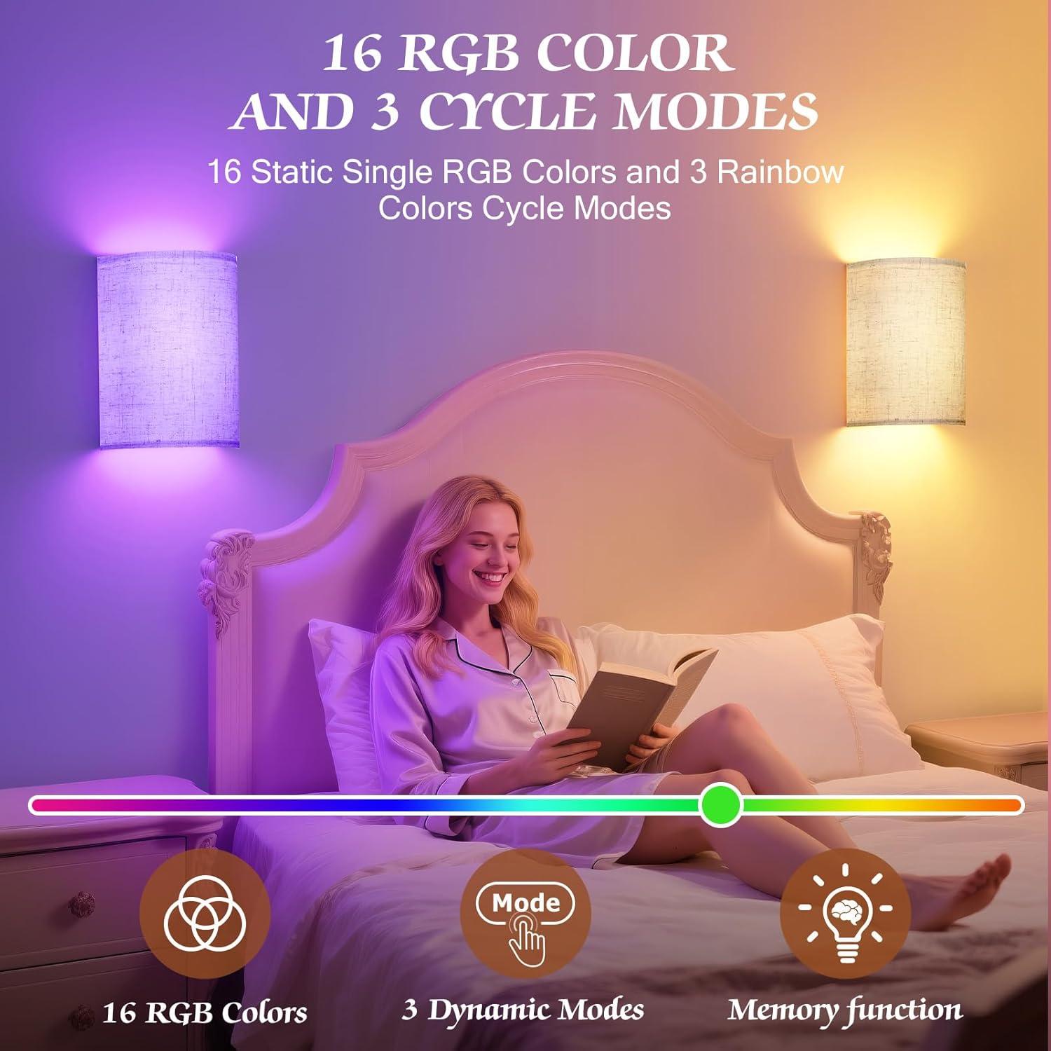 Aplique de Pared Inalámbrico OCATO con Control Remoto - 2 Unidades