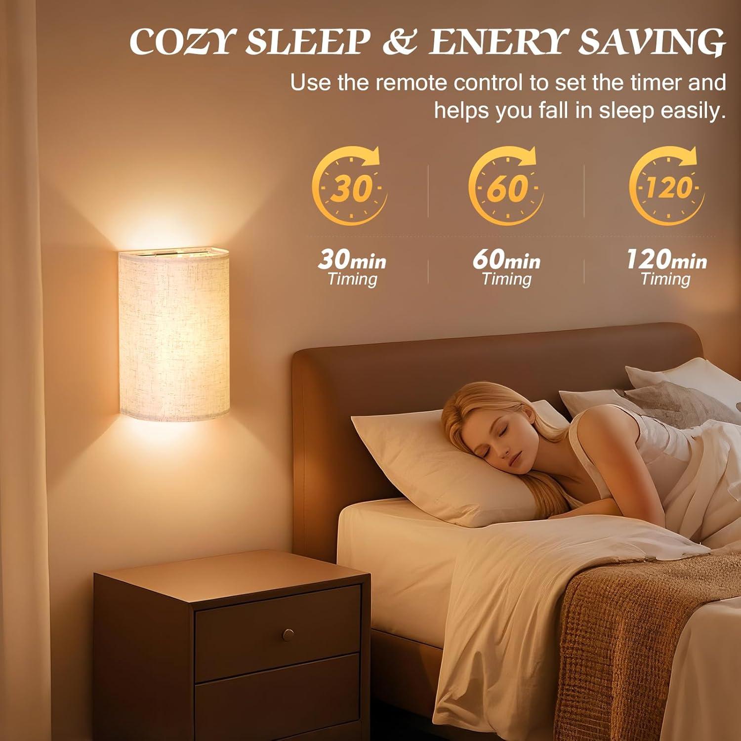 Aplique de Pared Inalámbrico OCATO con Control Remoto - 2 Unidades