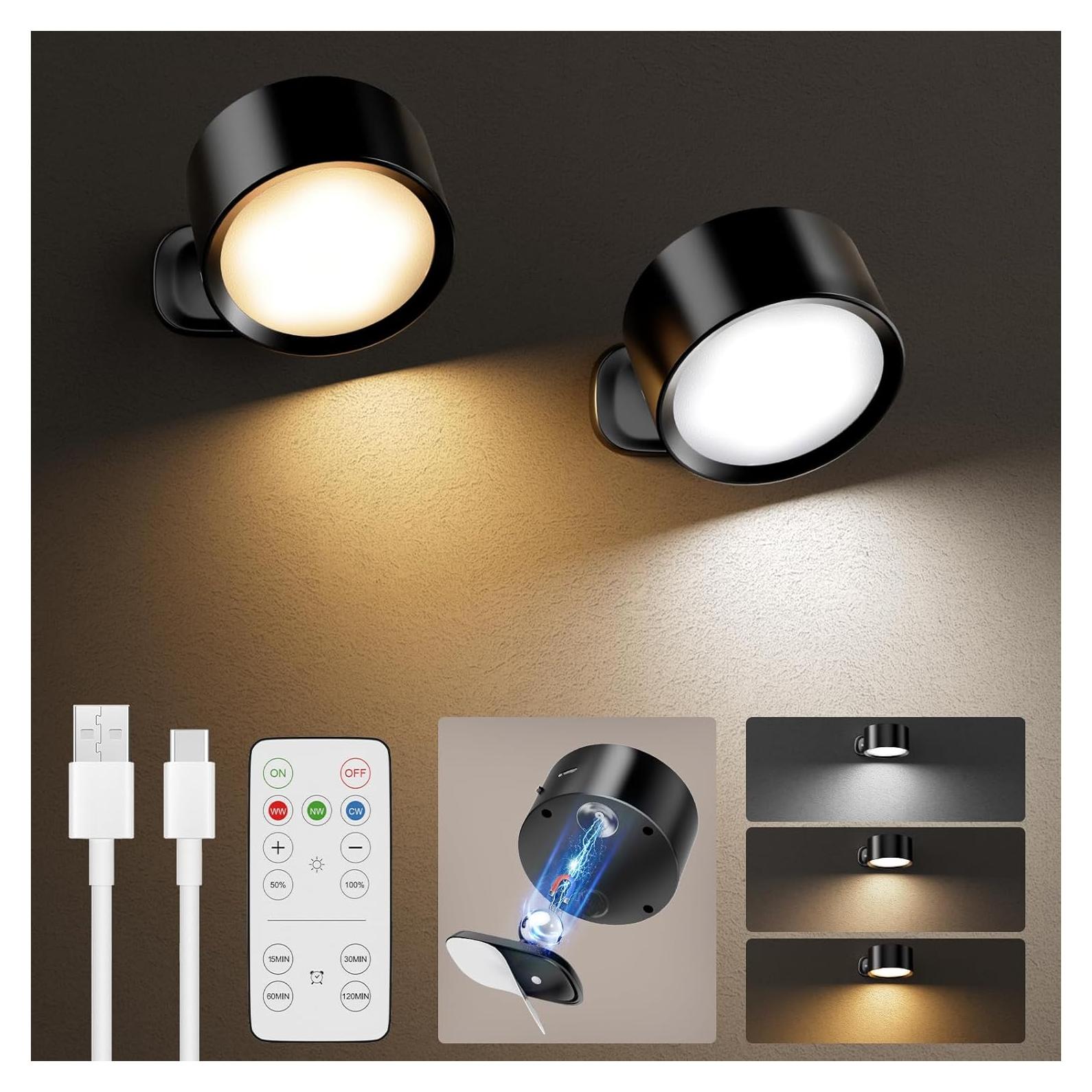 Aplique de Pared LED DUMILOO Recargable con Control Remoto