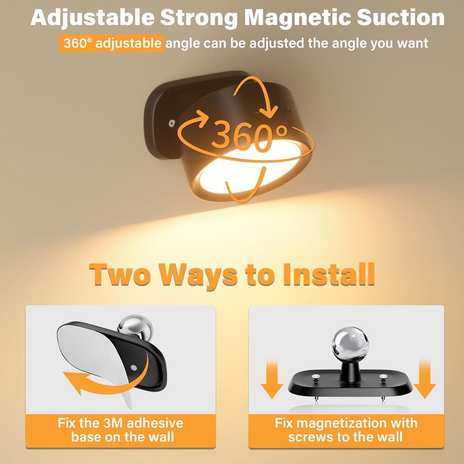 Aplique de Pared LED DUMILOO Recargable con Control Remoto