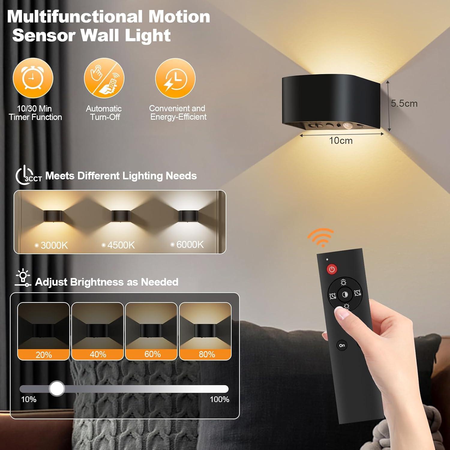 Luz de Pared LED Audor con Sensor de Movimiento 5000mAh