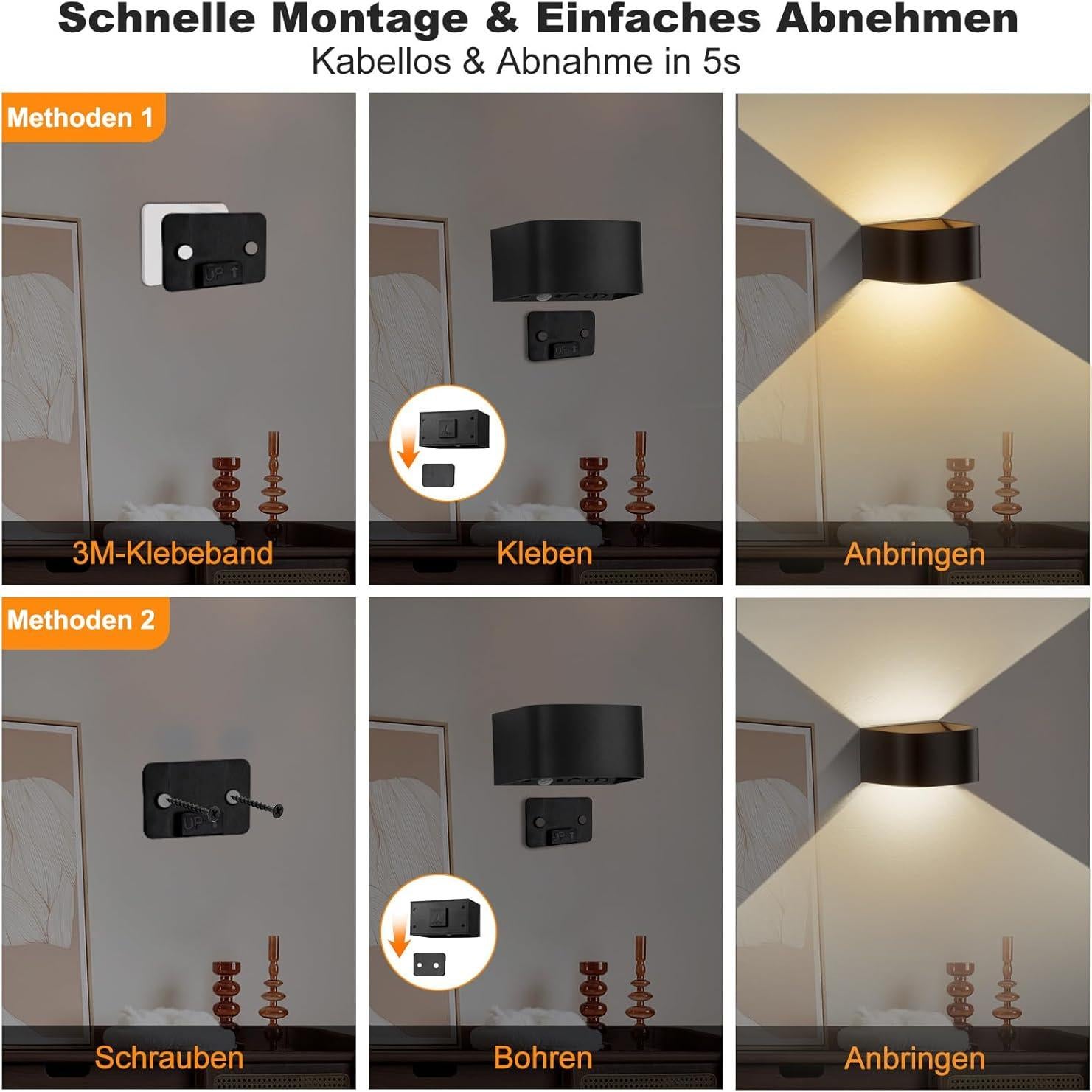 Luz de Pared LED Audor con Sensor de Movimiento 5000mAh