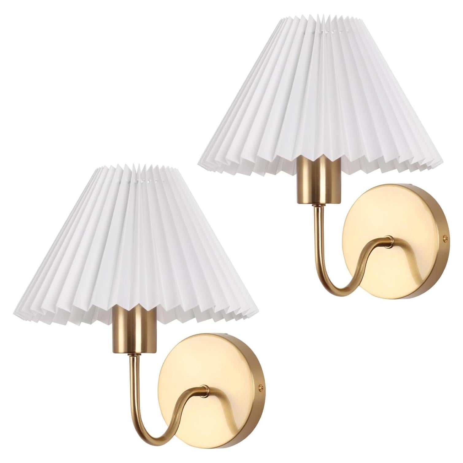 Conjunto de 2 Apliques de Pared KELUOLY Dorados Recargables