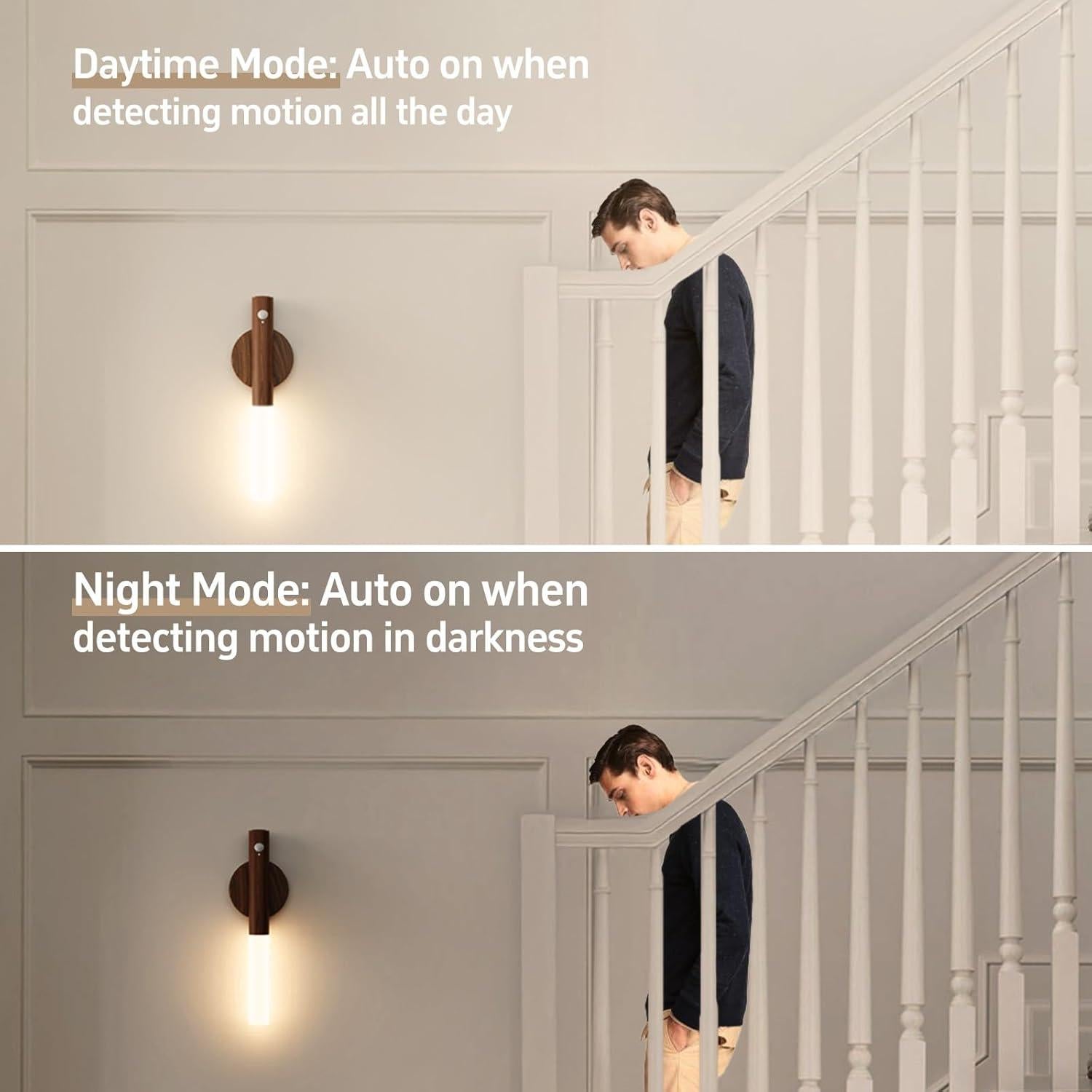 Luces Nocturnas Recargables con Sensor de Movimiento 3000K - 2 Pack