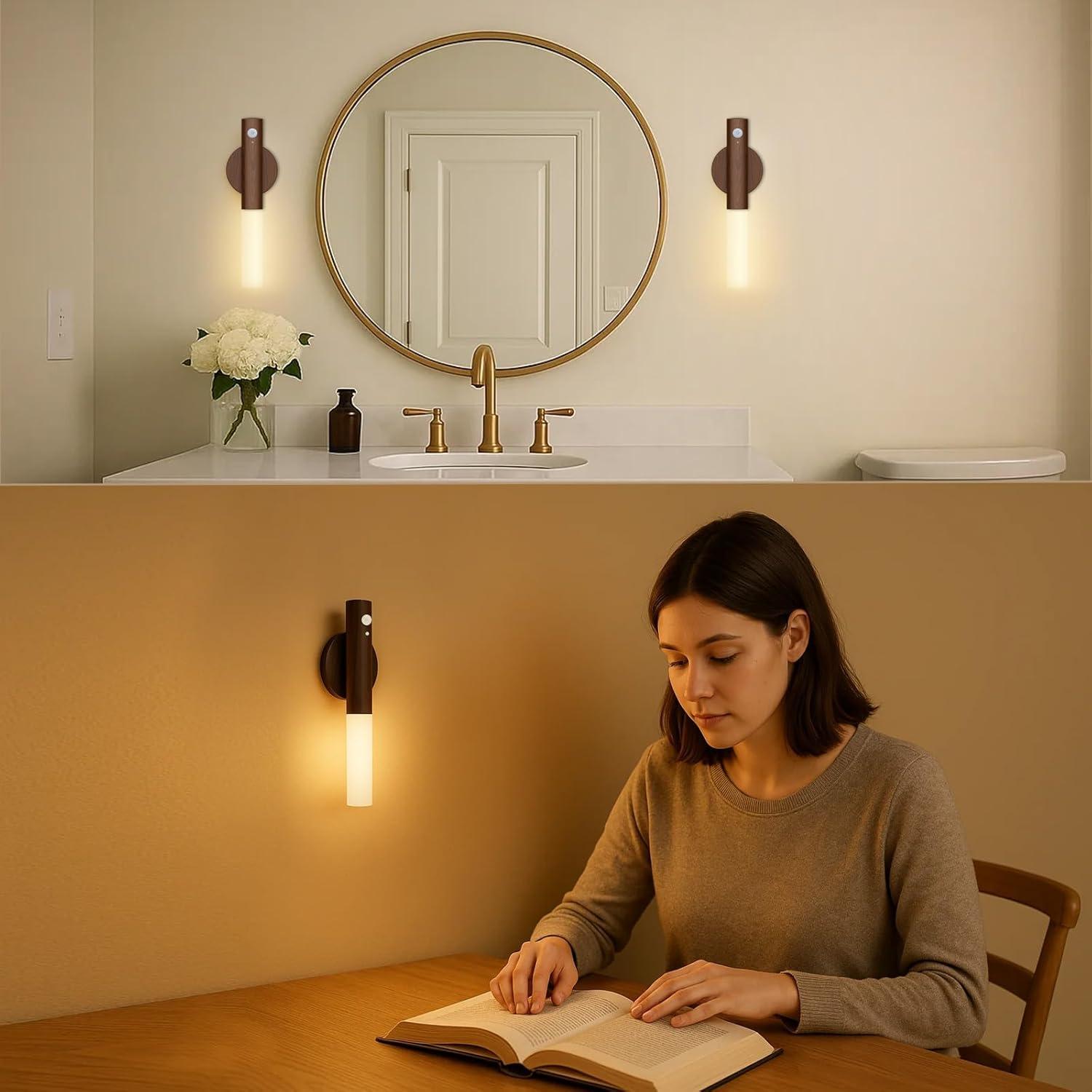 Luces Nocturnas Recargables con Sensor de Movimiento 3000K - 2 Pack