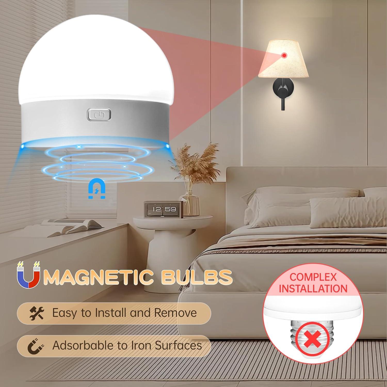 10000mAh Battery Operated Wall Sconces Set of Two with Remote, RGB Wireless Rechargeable Battery Powered Wall Light Black Wall Lamp, Night Light Magnetic Bulbs for Bedroom, Living Room