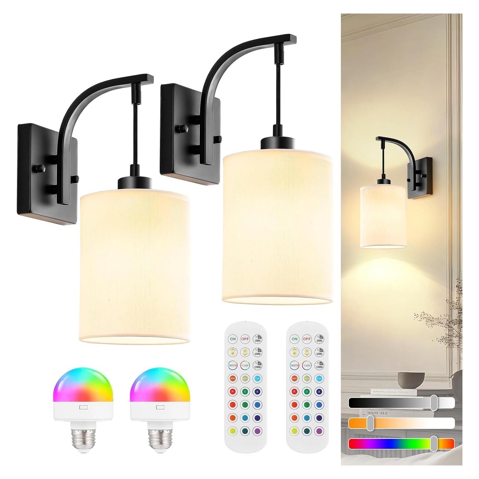 Juego de Apliques de Pared Recargables CNOIJUTS 2 Unidades