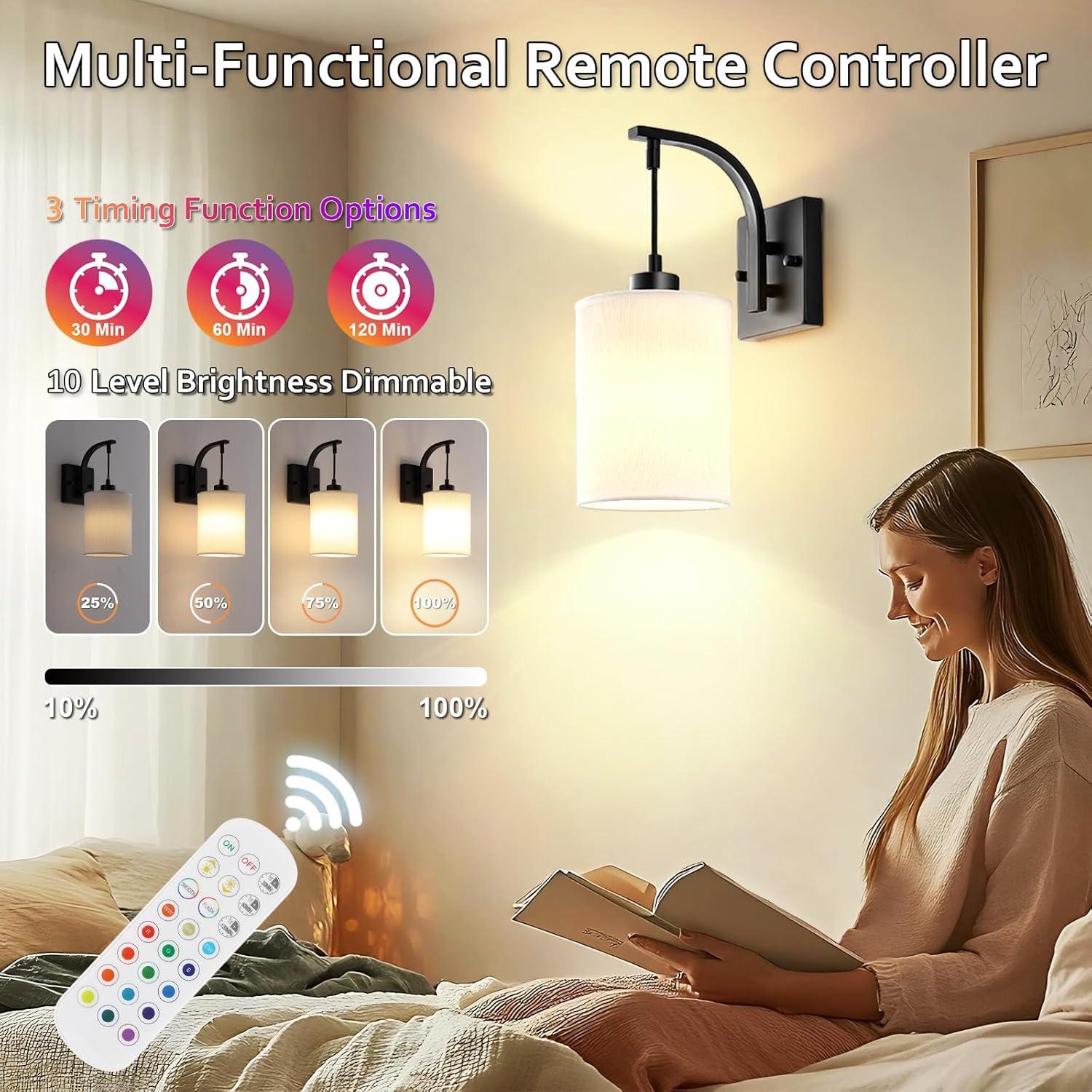 Juego de Apliques de Pared Recargables CNOIJUTS 2 Unidades