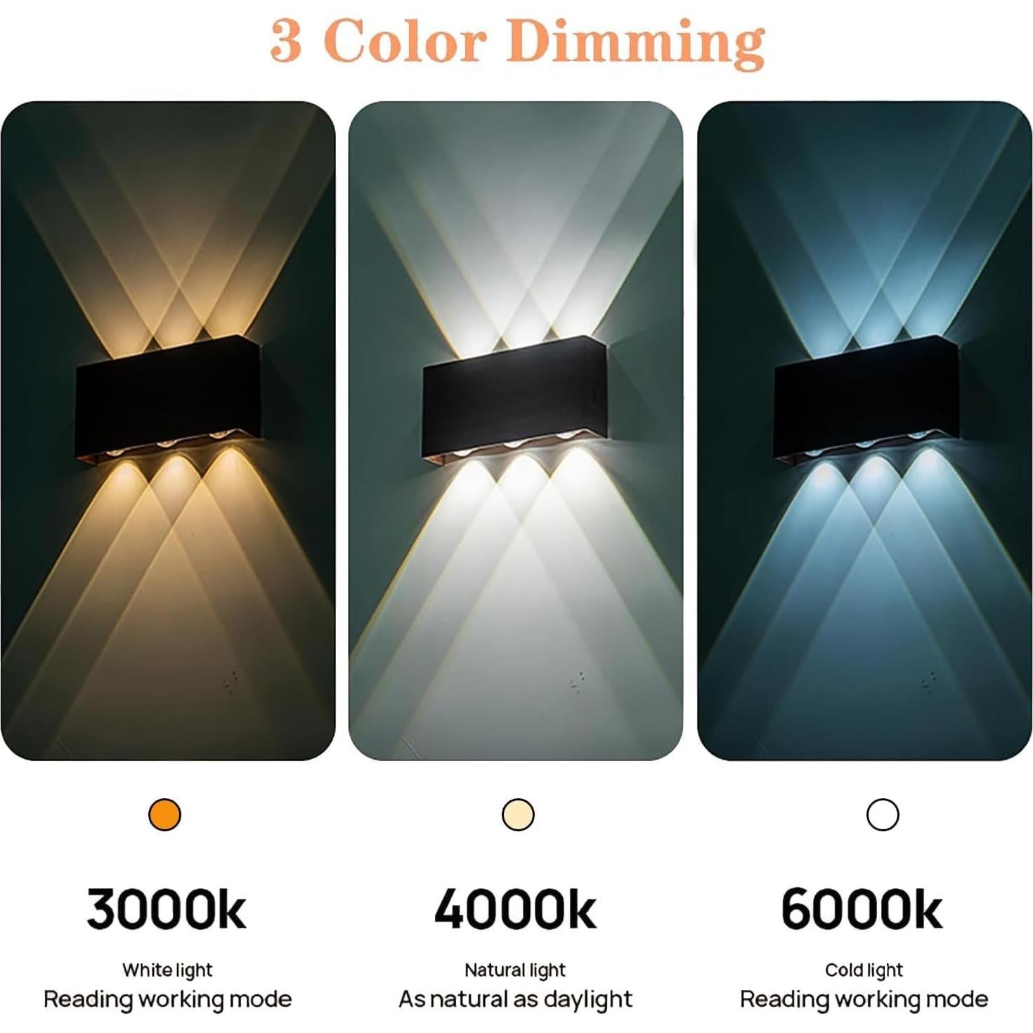 Apliques de Pared LED Recargables Shelprojsu 2 PCS Negro