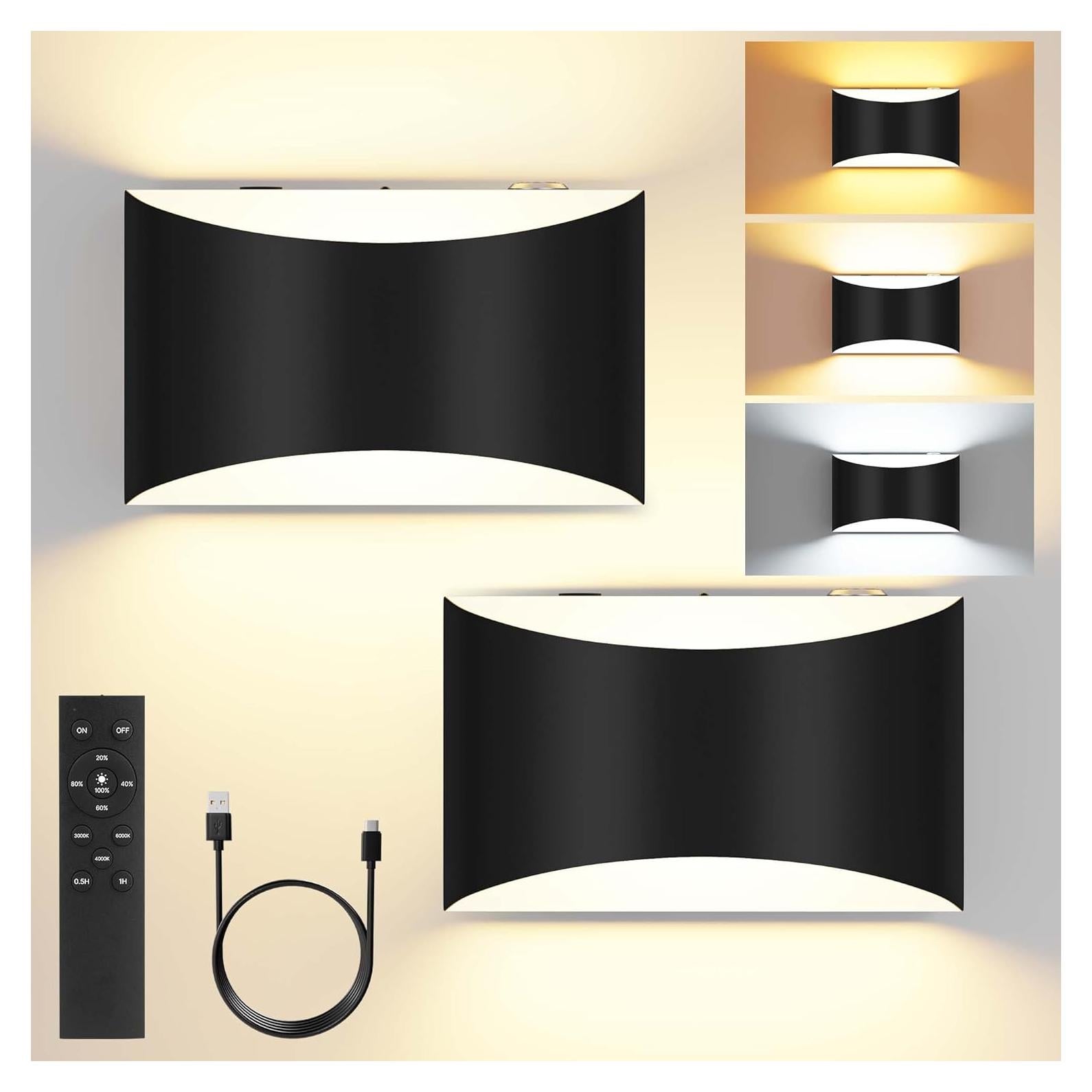 Apliques de Pared FOLKSMATE Set de 2 Recargables 8000mAh