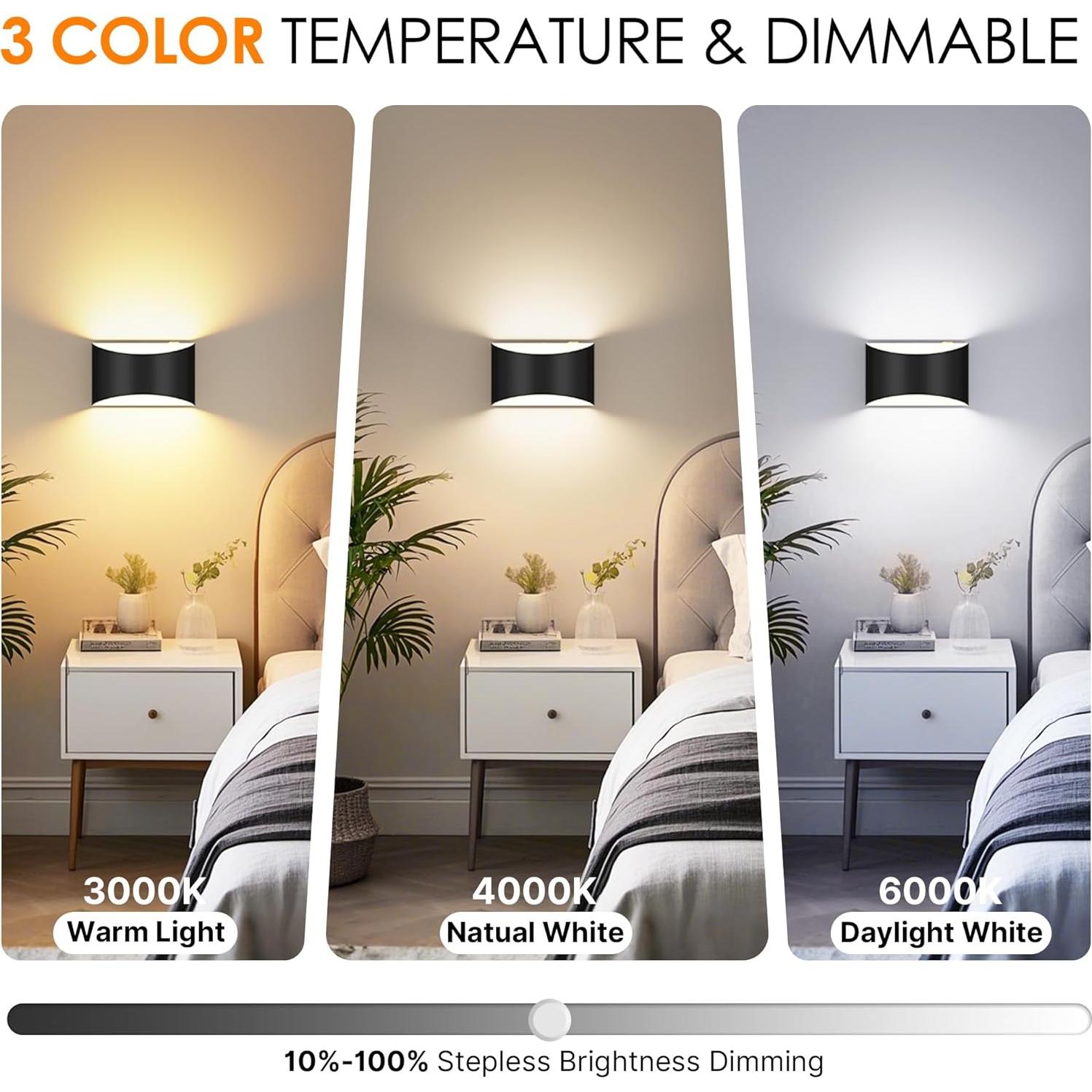 Apliques de Pared FOLKSMATE Set de 2 Recargables 8000mAh