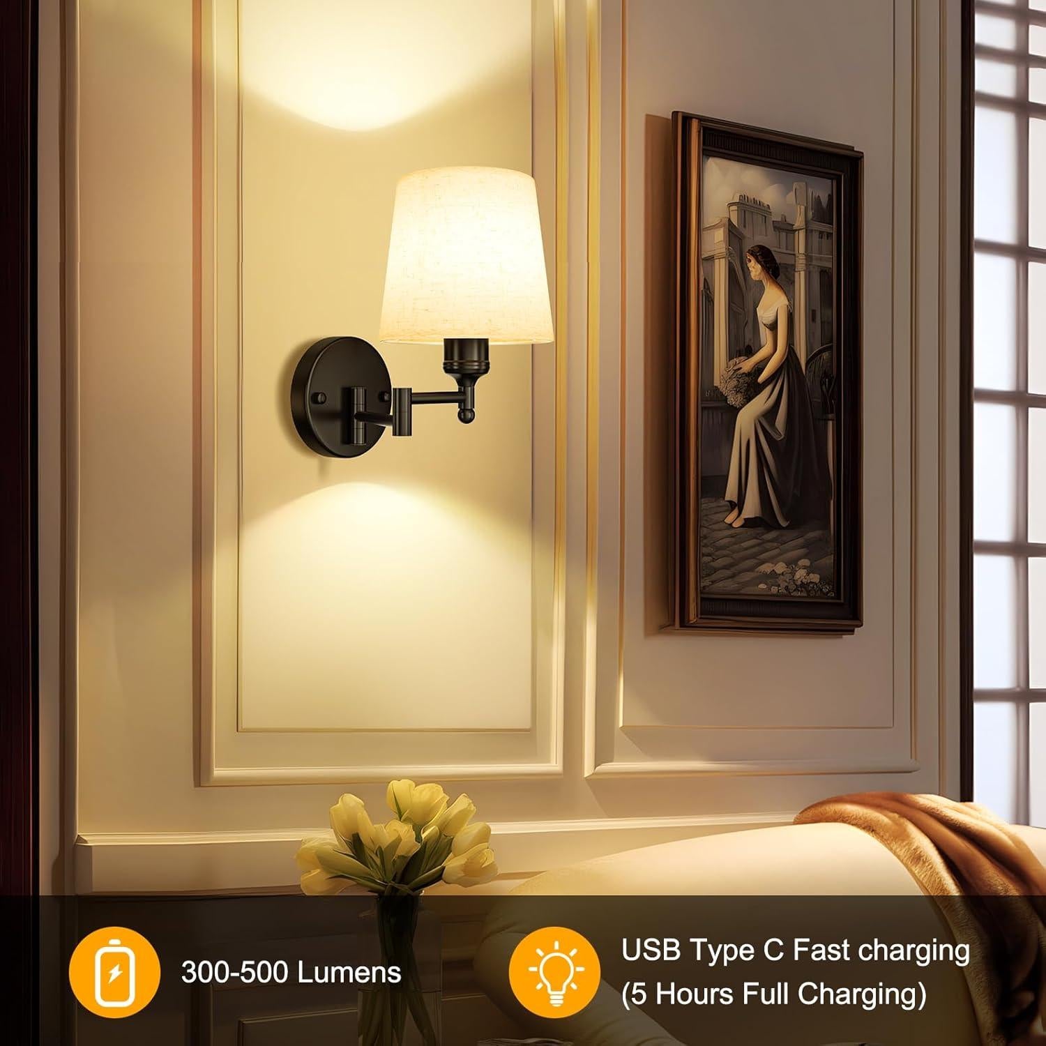 Apliques de Pared Recargables Frideko con Control Remoto - 2 Unidades